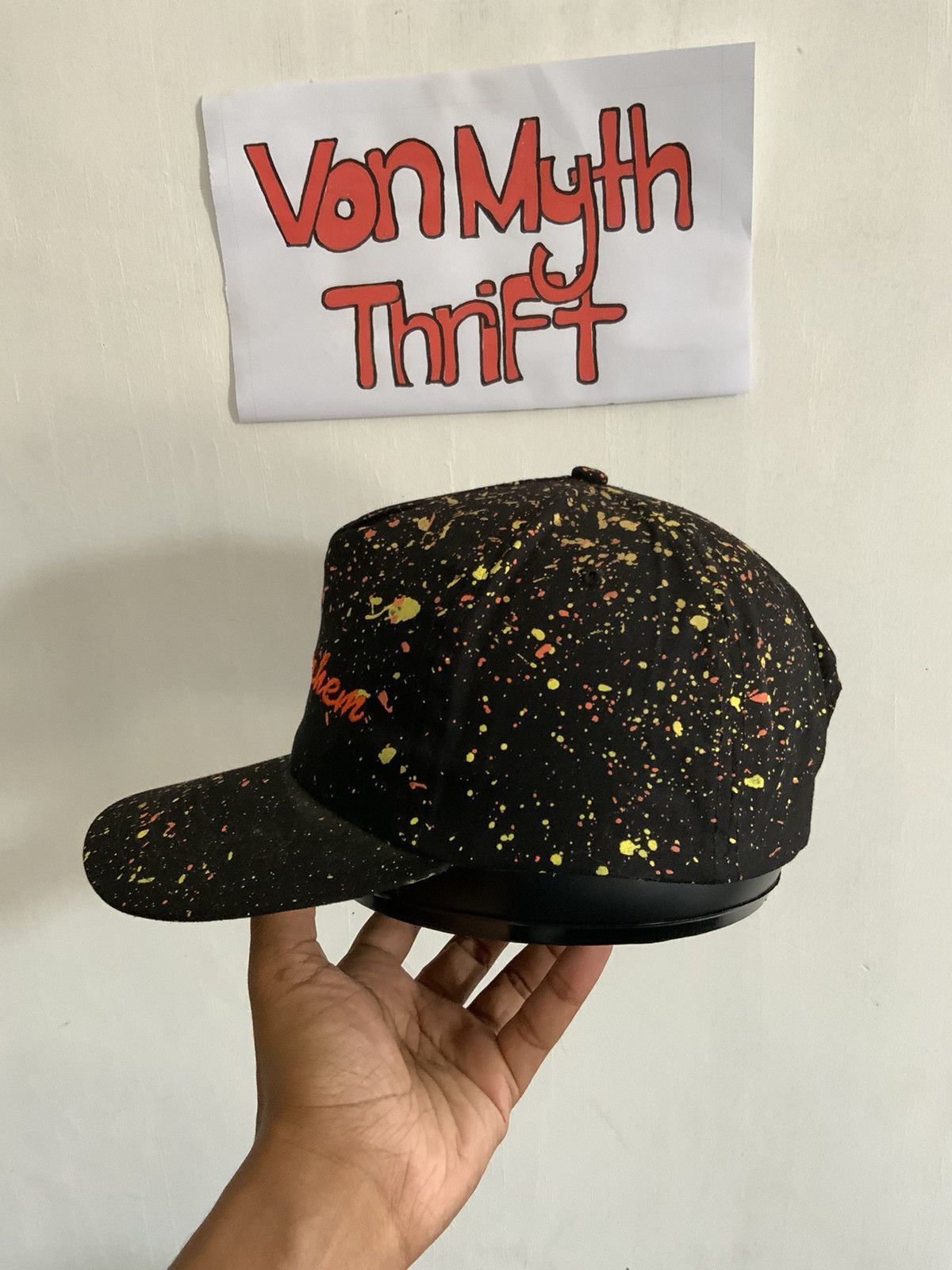 Japanese Brand Powercham Spellout Painted Style Japan Hat Size ONE SIZE - 3 Thumbnail