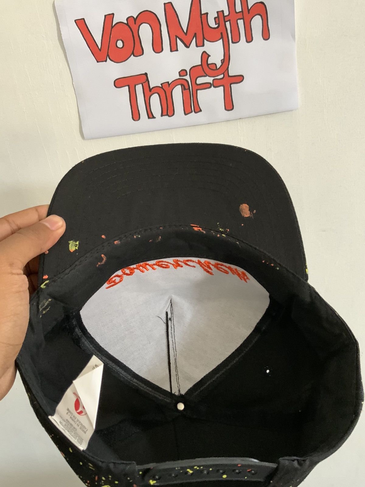 Japanese Brand Powercham Spellout Painted Style Japan Hat Size ONE SIZE - 8 Thumbnail