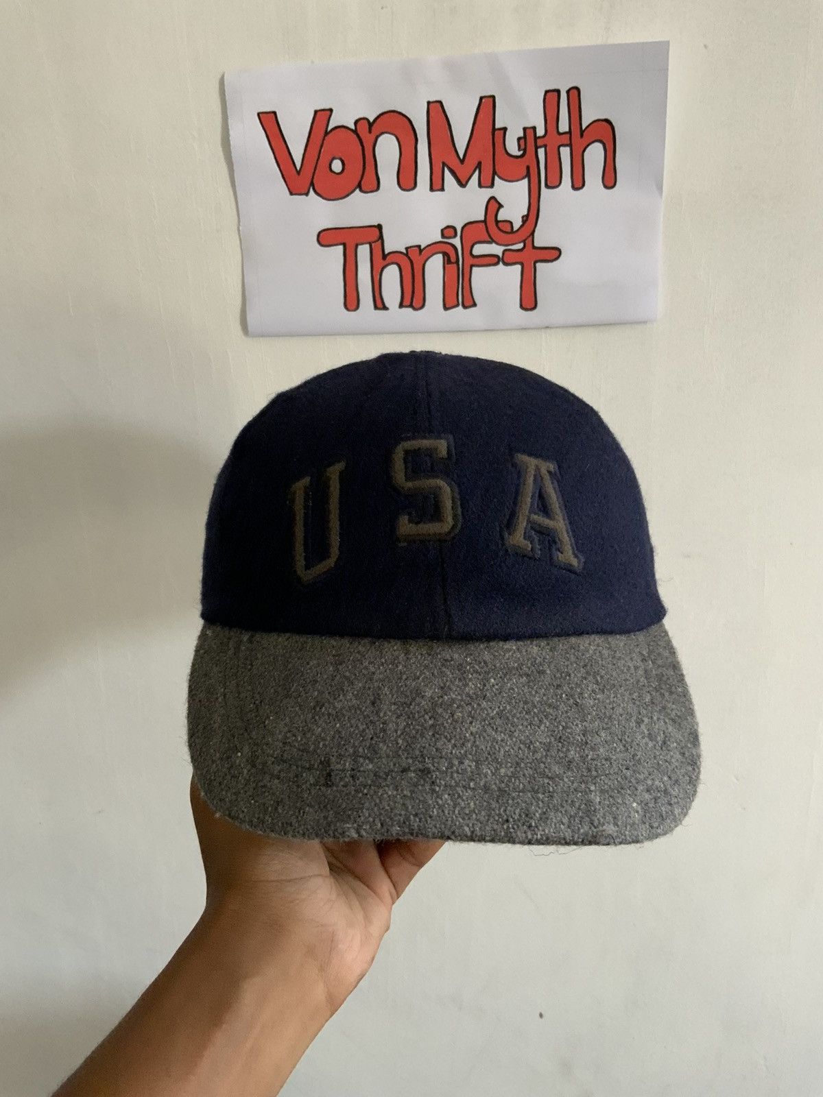Vintage Vintage USA Wool Spellout Adjustable Hat Size ONE SIZE - 5 Thumbnail
