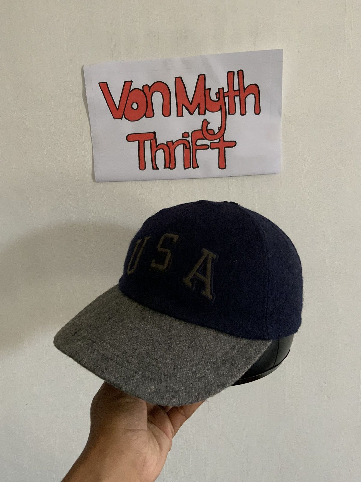 Vintage Vintage USA Wool Spellout Adjustable Hat Size ONE SIZE - 1 Thumbnail