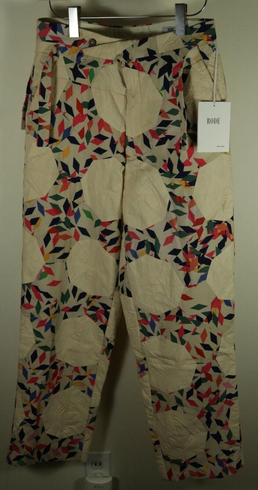 Bode Diamond Quilt Patchwork Wide Trousers 31