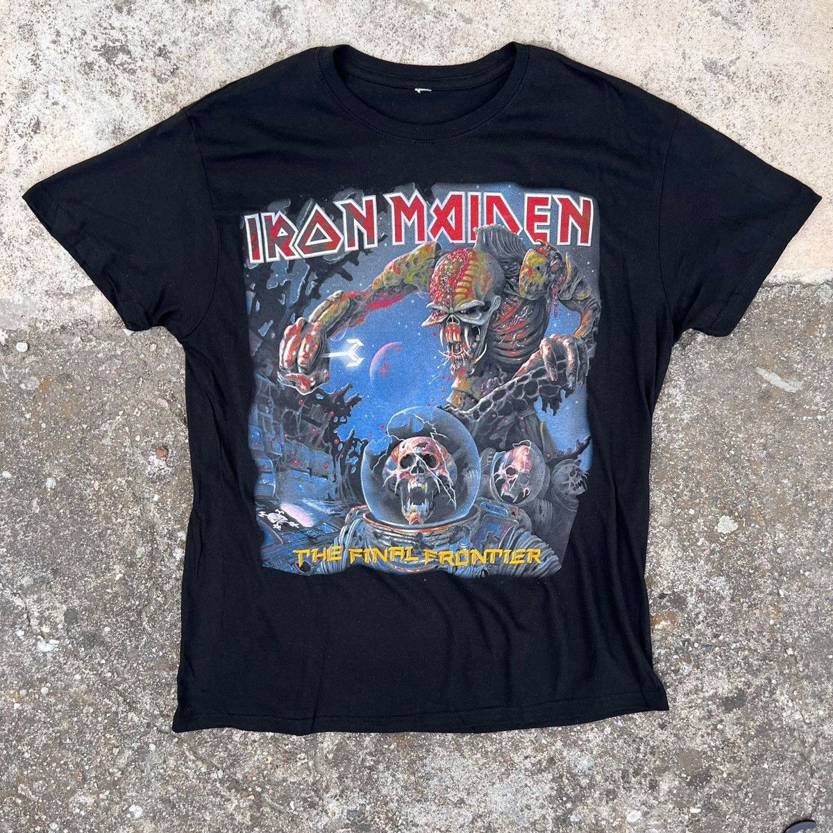 IRON MAIDEN Iron Maiden Band T-shirt Band T Men's XL size unclear black type Vintage Second Hand