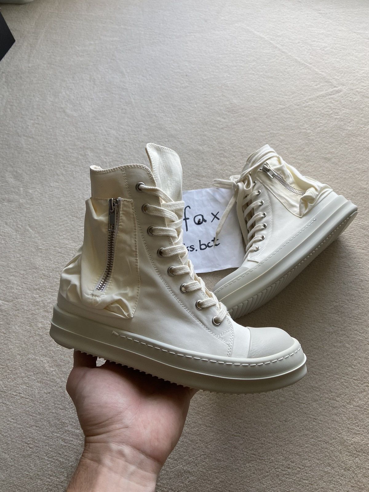 Rick Owens NEW | SS20 TECUATL CARGO RAMONES HIGH CHALK WHITE | Grailed