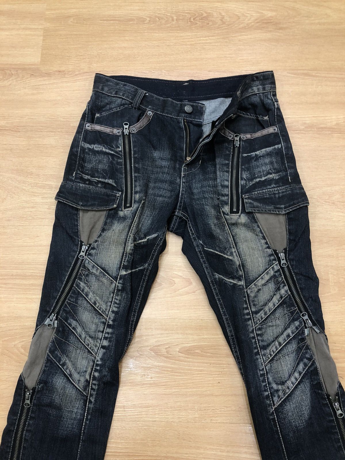PPFM PPFM Denim Zipper Multi Tactical Distressed Jeans Size US 32 / EU 48 - 4 Thumbnail