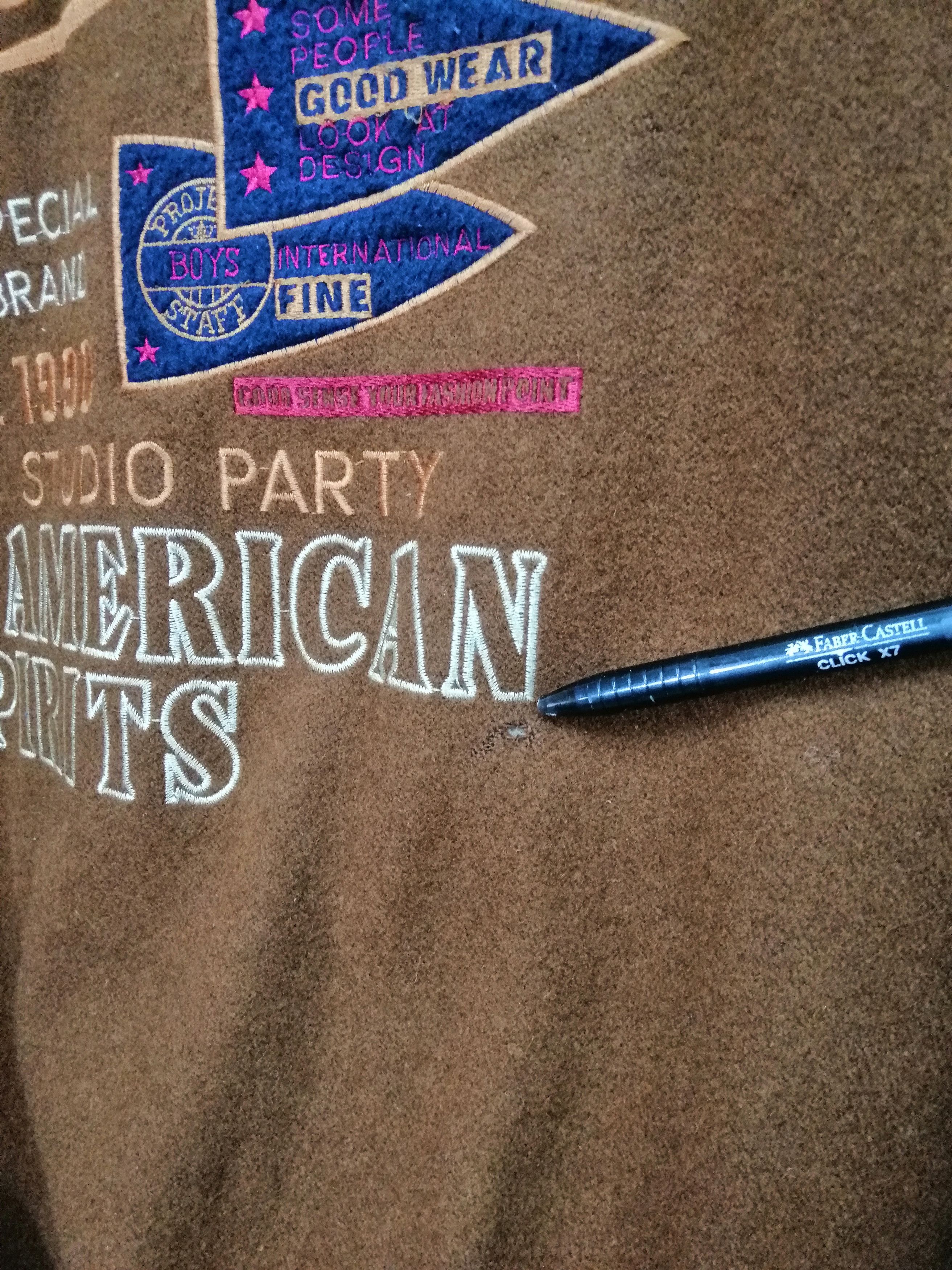Japanese Brand × Vintage EASY RISE AMERICAN SPIRITS WOOL WITH LEATHER SLEEVE JACKET Size US L / EU 52-54 / 3 - 9 Thumbnail