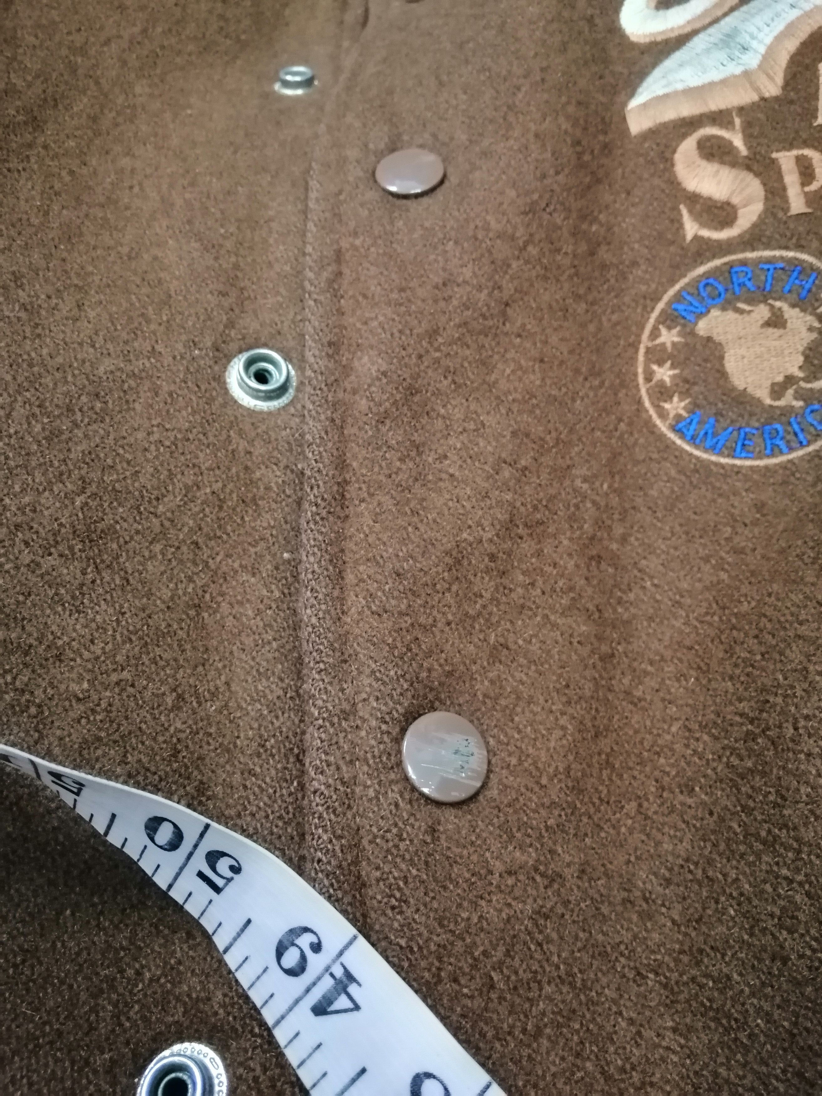 Japanese Brand × Vintage EASY RISE AMERICAN SPIRITS WOOL WITH LEATHER SLEEVE JACKET Size US L / EU 52-54 / 3 - 12 Thumbnail