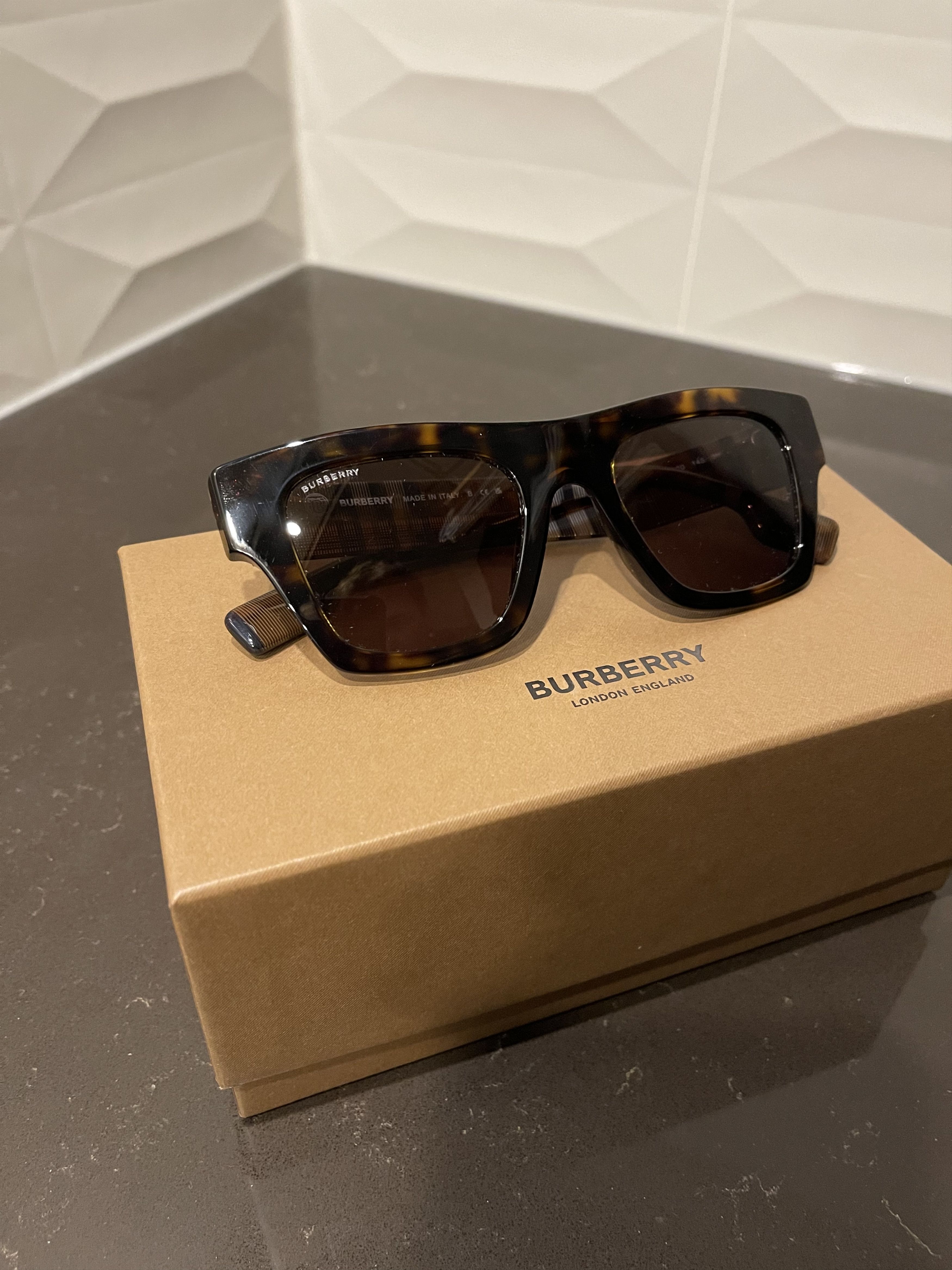 image of Burberry Sunglasses in Dark Havana, Men's