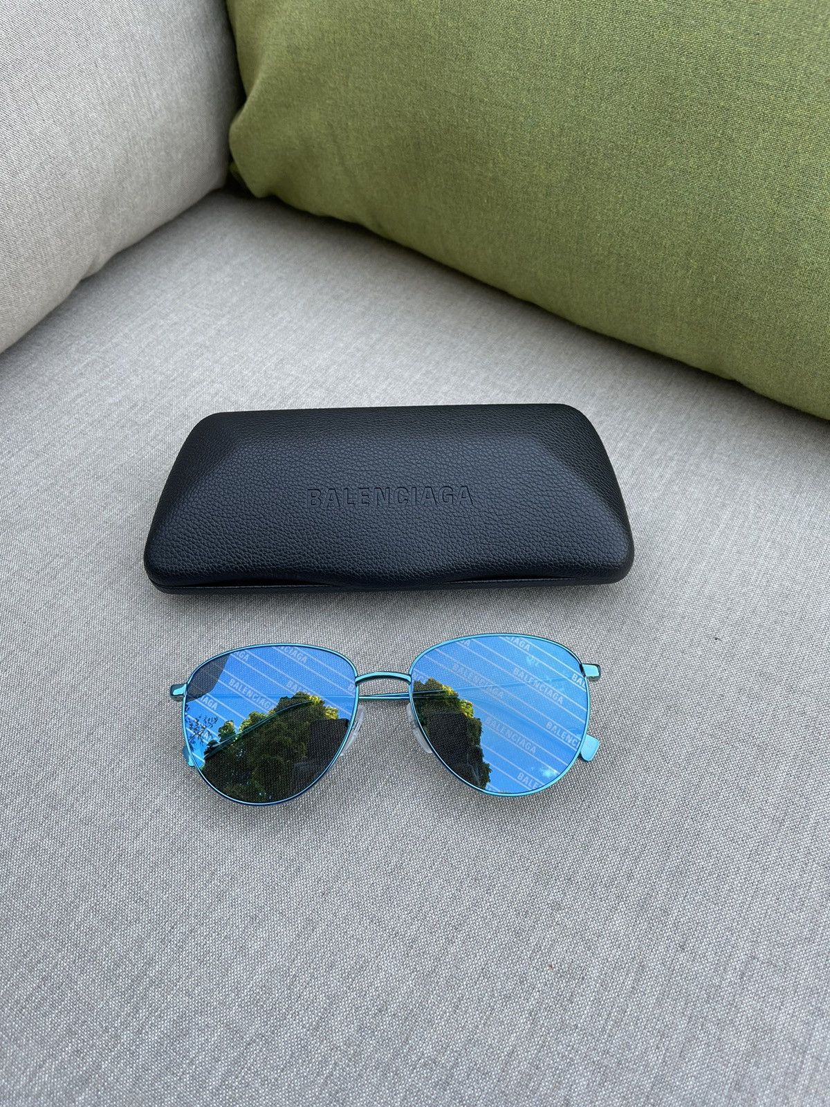 image of Balenciaga Sunglasses in Blue, Men's