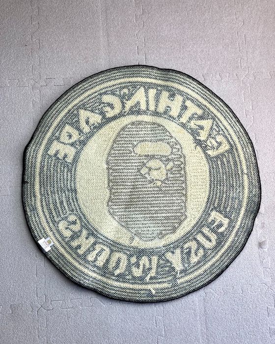 Bape BAPE Black College Ape Face Logo Lug Mat Free Size | Grailed