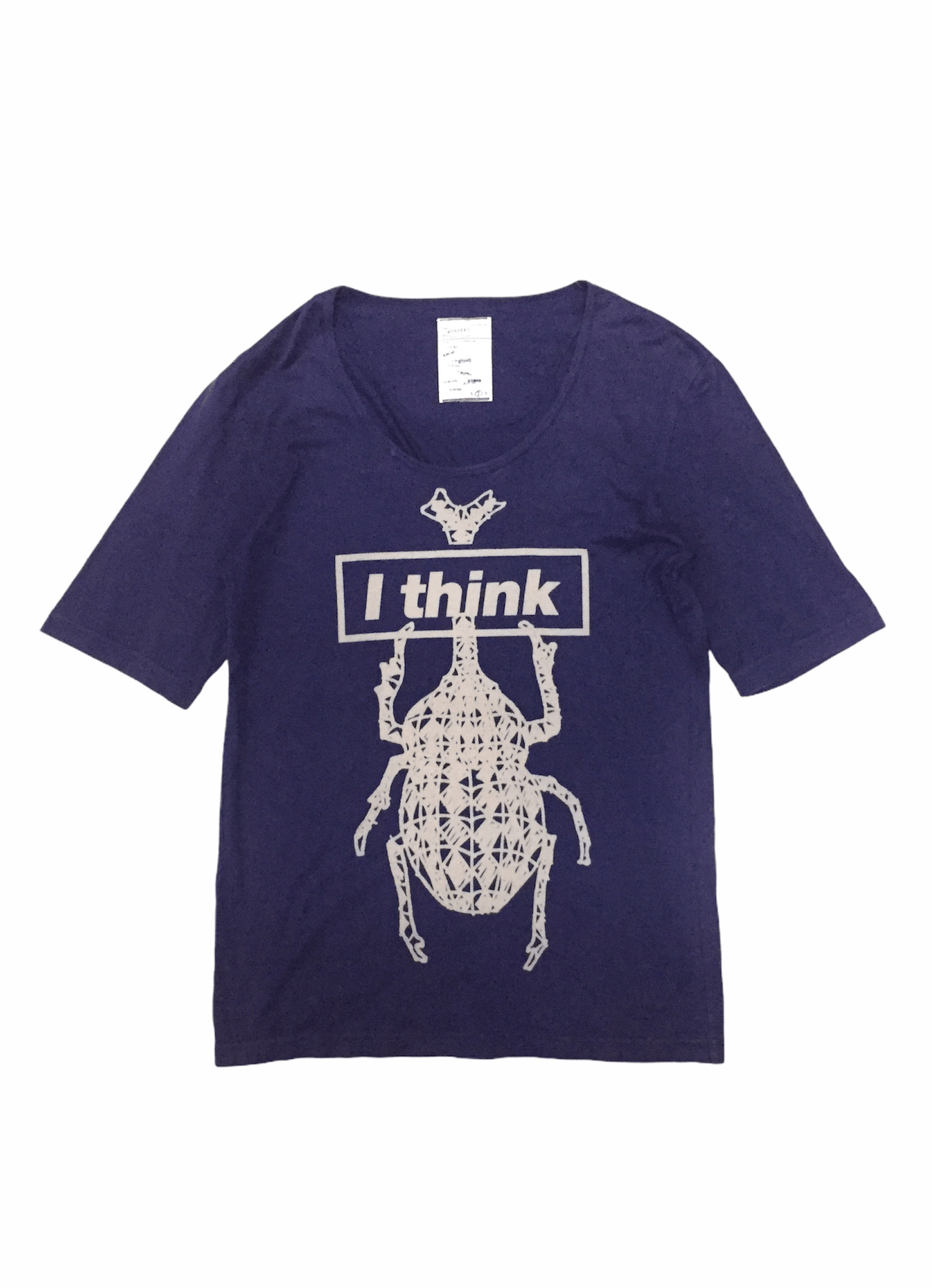 Japanese Brand × SHAREEF I'm think beetle wide neck tee Size US M / EU 48-50 / 2 - 1 Thumbnail