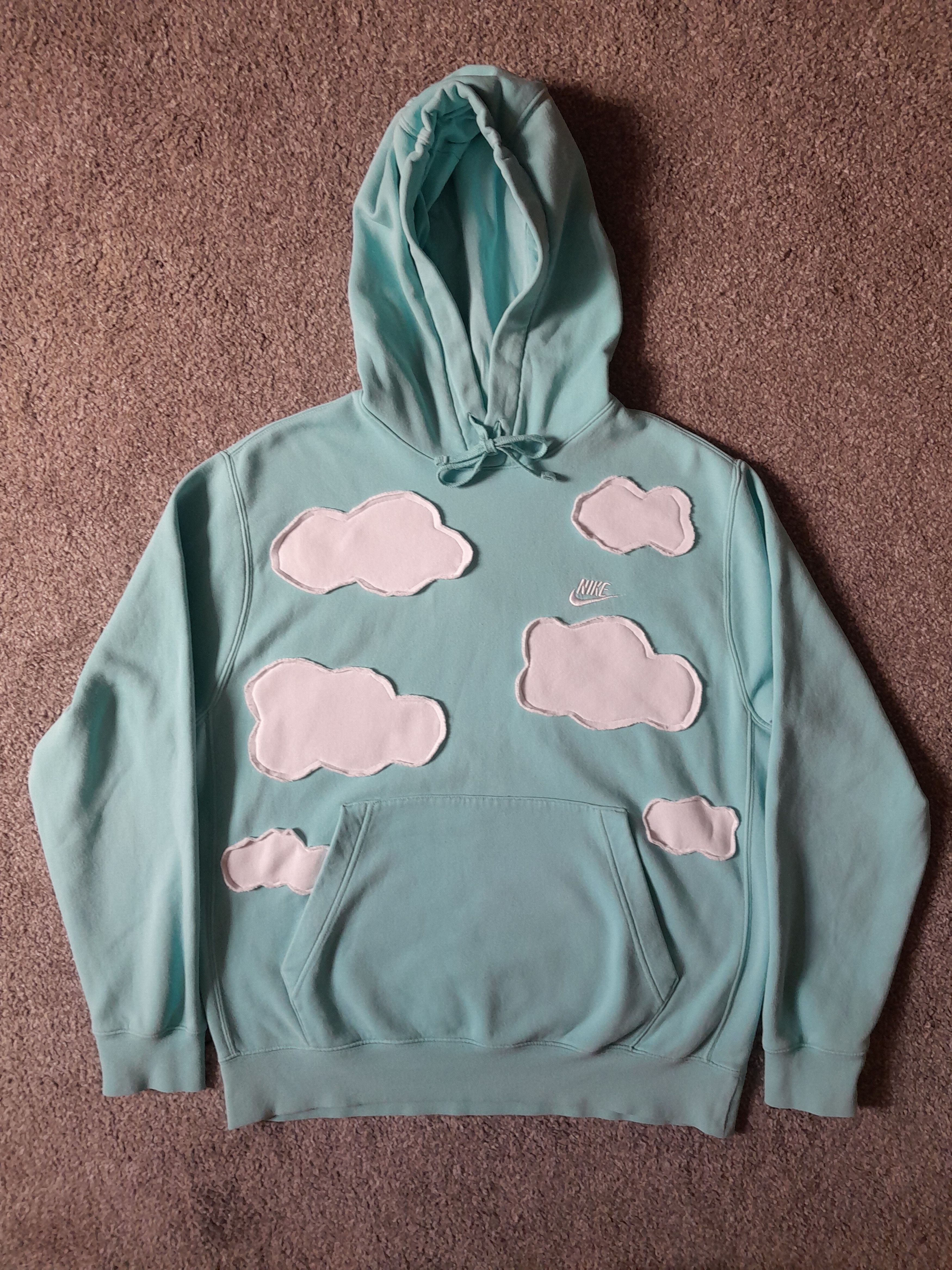 Nike Nike reworked hoodie custom clouds | Grailed
