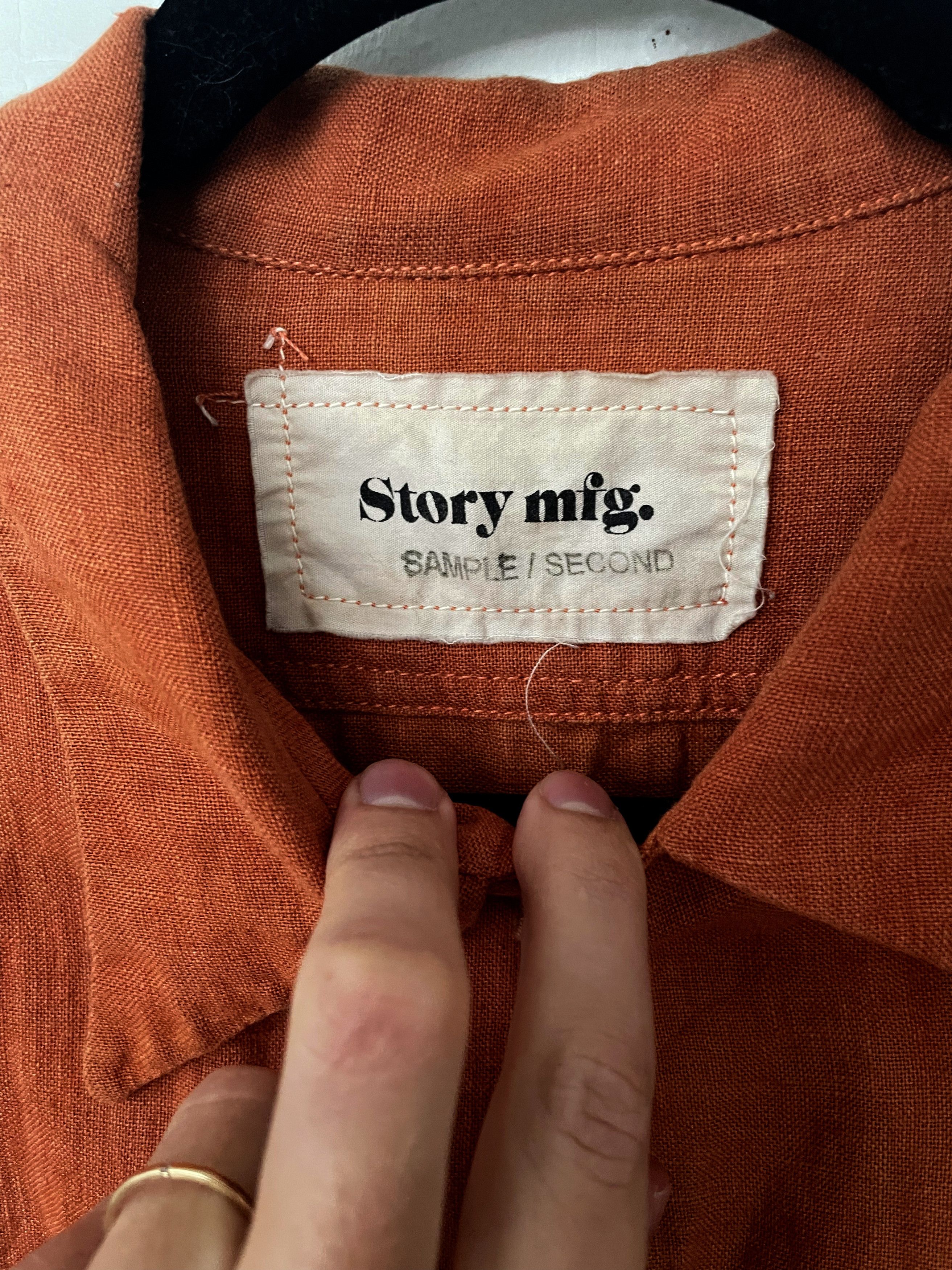 Story Mfg. SNACK SHIRT - LINEN EARTH CLAMP - STORY MFG - S Size US S / EU 44-46 / 1 - 3 Thumbnail