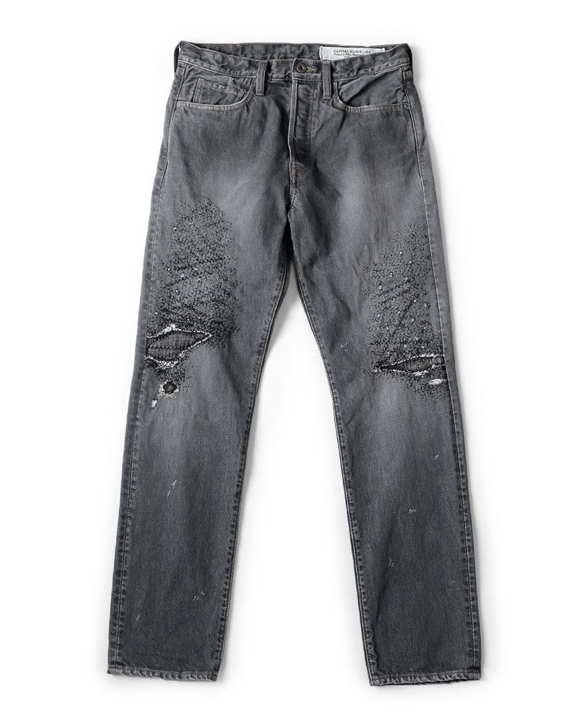 Kapital 14oz black denim 5P monkey CISCO (3year processing)