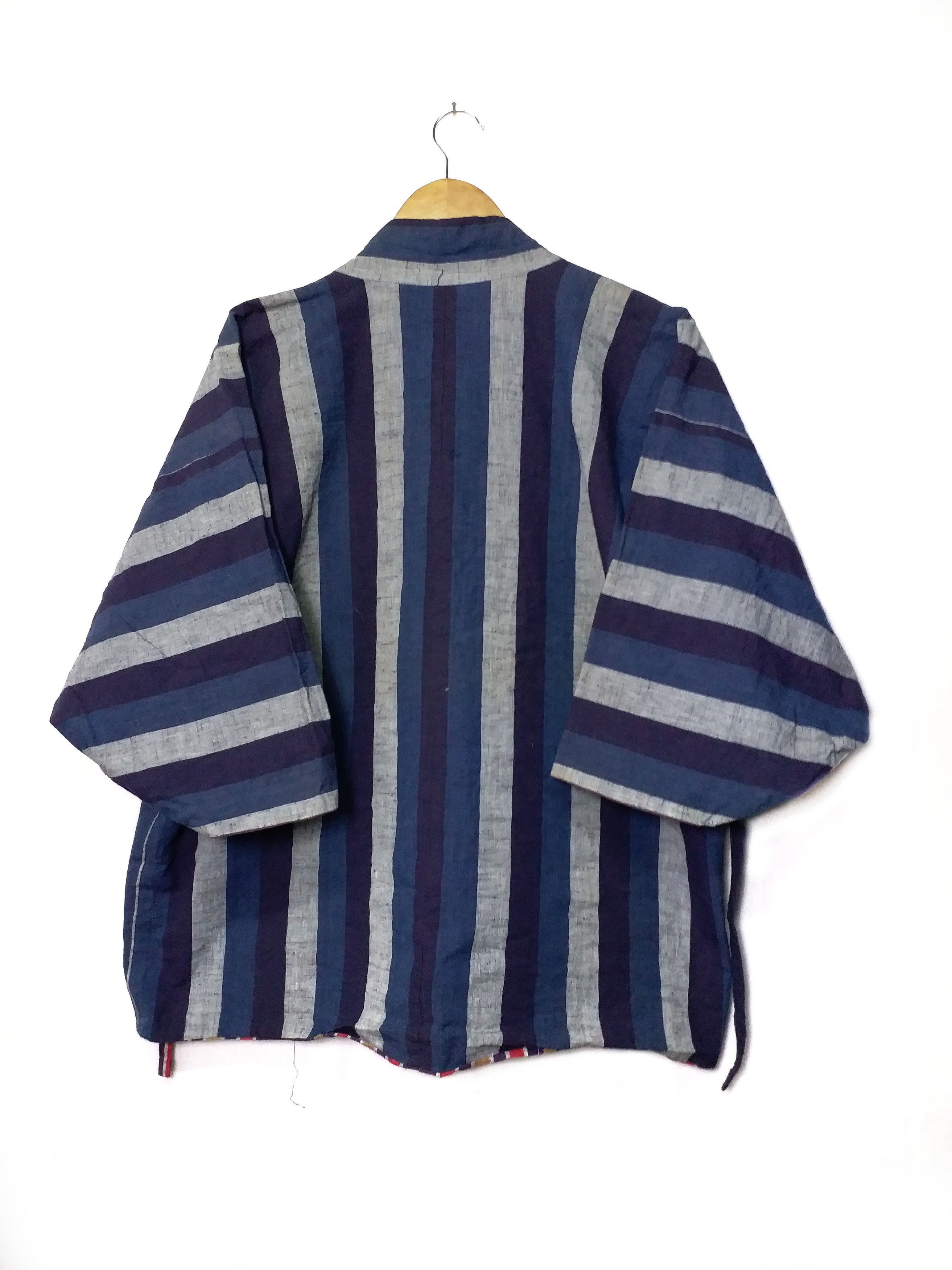 Indigo Stripes Reversible Kendo Jacket Kimono Japanese Style M Size US M / EU 48-50 / 2 - 2 Thumbnail