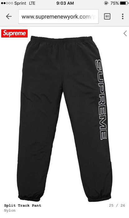 Supreme supreme split track pants size medium | Grailed