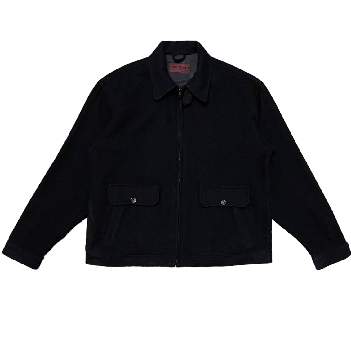 image of Vintage Macbeth Active Wear Wool Coat Jacket in Black, Men's (Size Medium)