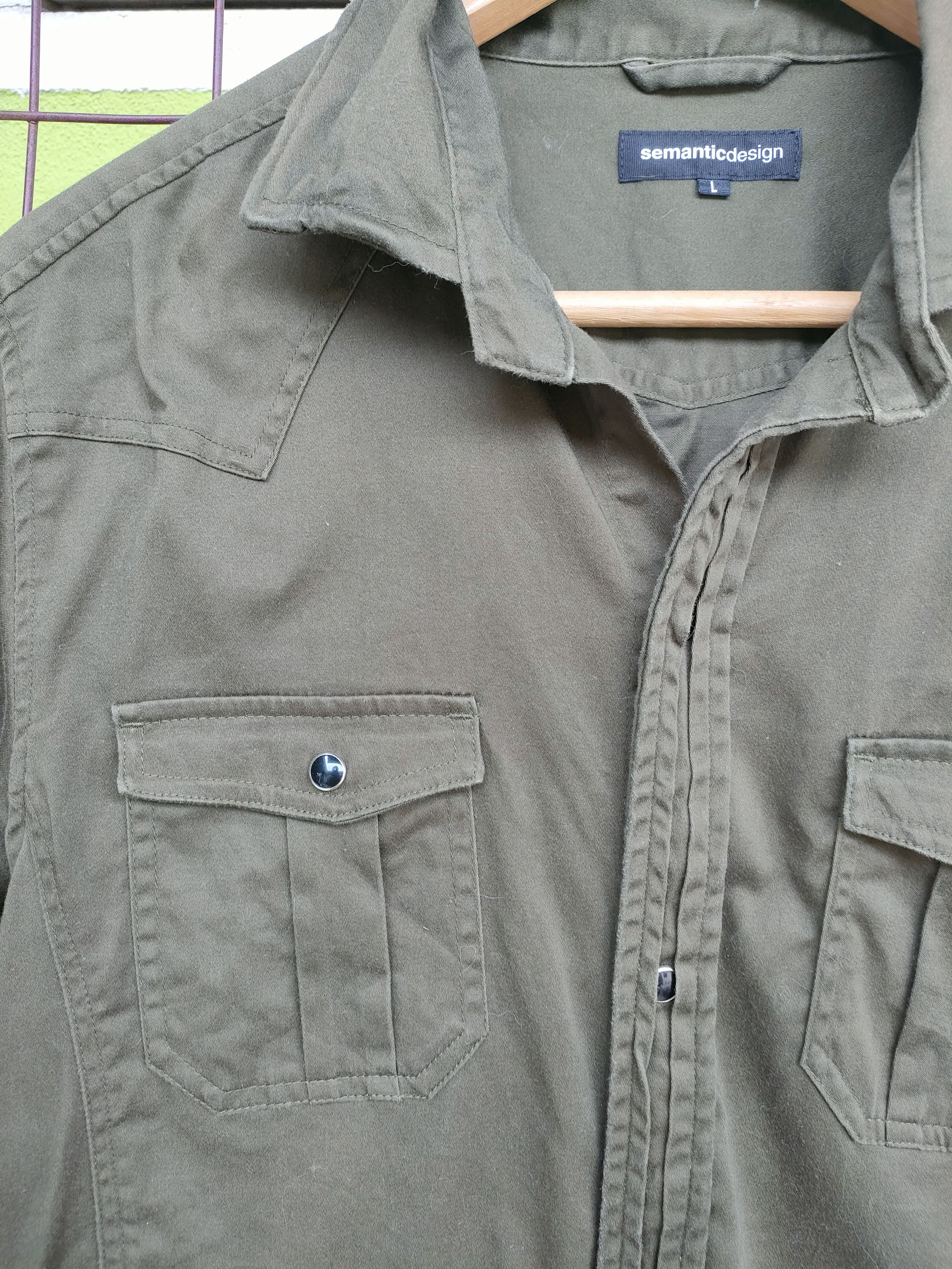 Japanese Brand Semantic Design Snap Button Ups Size US L / EU 52-54 / 3 - 3 Thumbnail