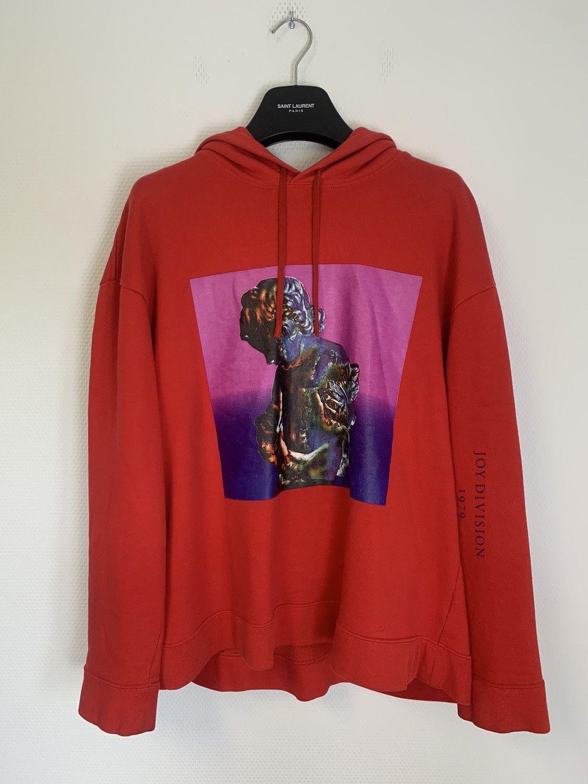 Image of Raf Simons Ss2018 Joy Division Hoodie Red, Men's (Size Small)