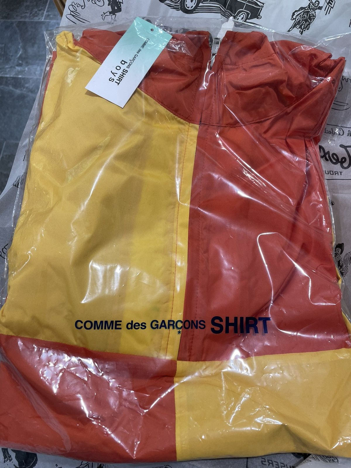 Comme des Garcons Comme des Garçons Extra Long Color Block Raincoat in S/M Size US S / EU 44-46 / 1 - 2 Thumbnail