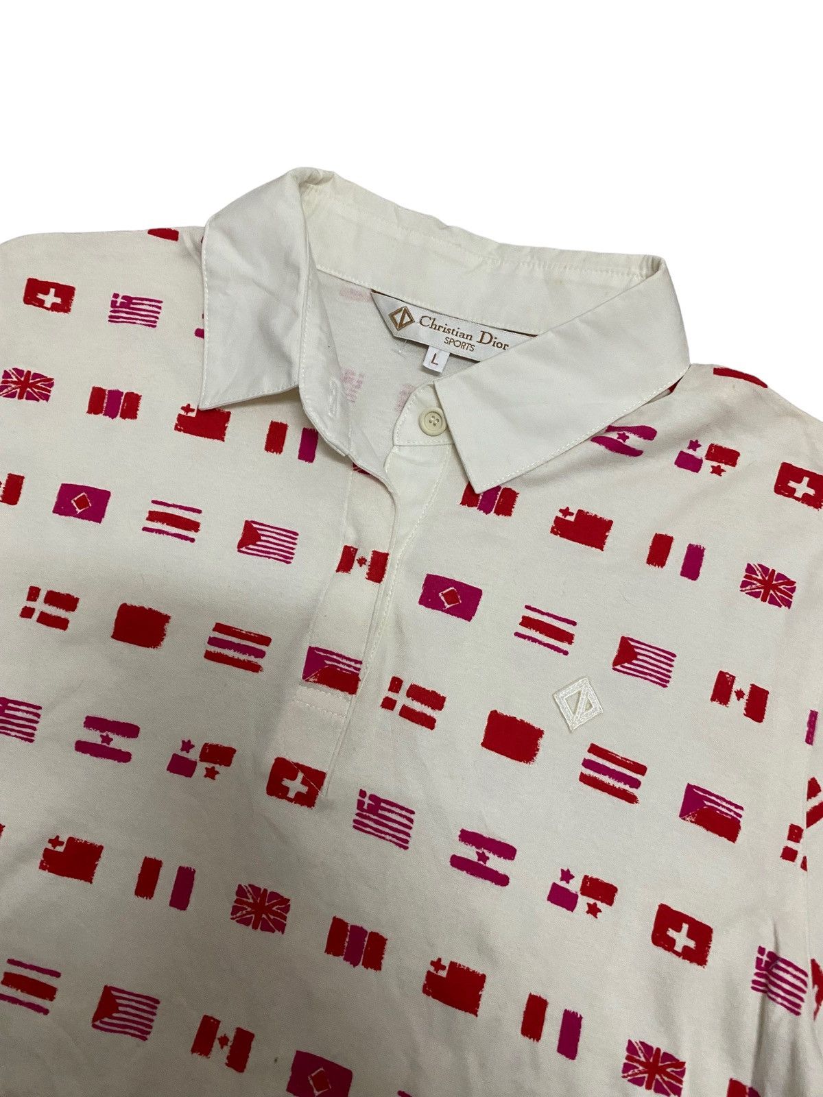 Christian Dior Monsieur Vintage Christian Dior Country Flag Design Polo Tee Size L / US 10 / IT 46 - 2 Thumbnail