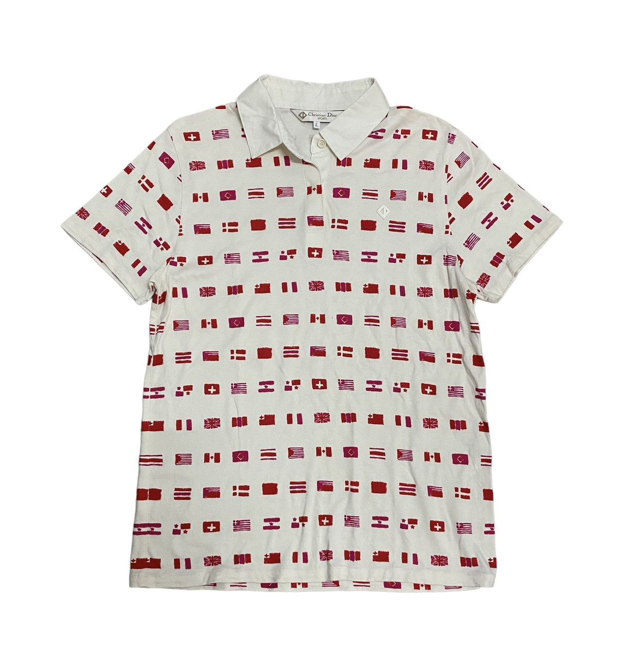 Christian Dior Monsieur Vintage Christian Dior Country Flag Design Polo Tee Size L / US 10 / IT 46 - 1 Thumbnail