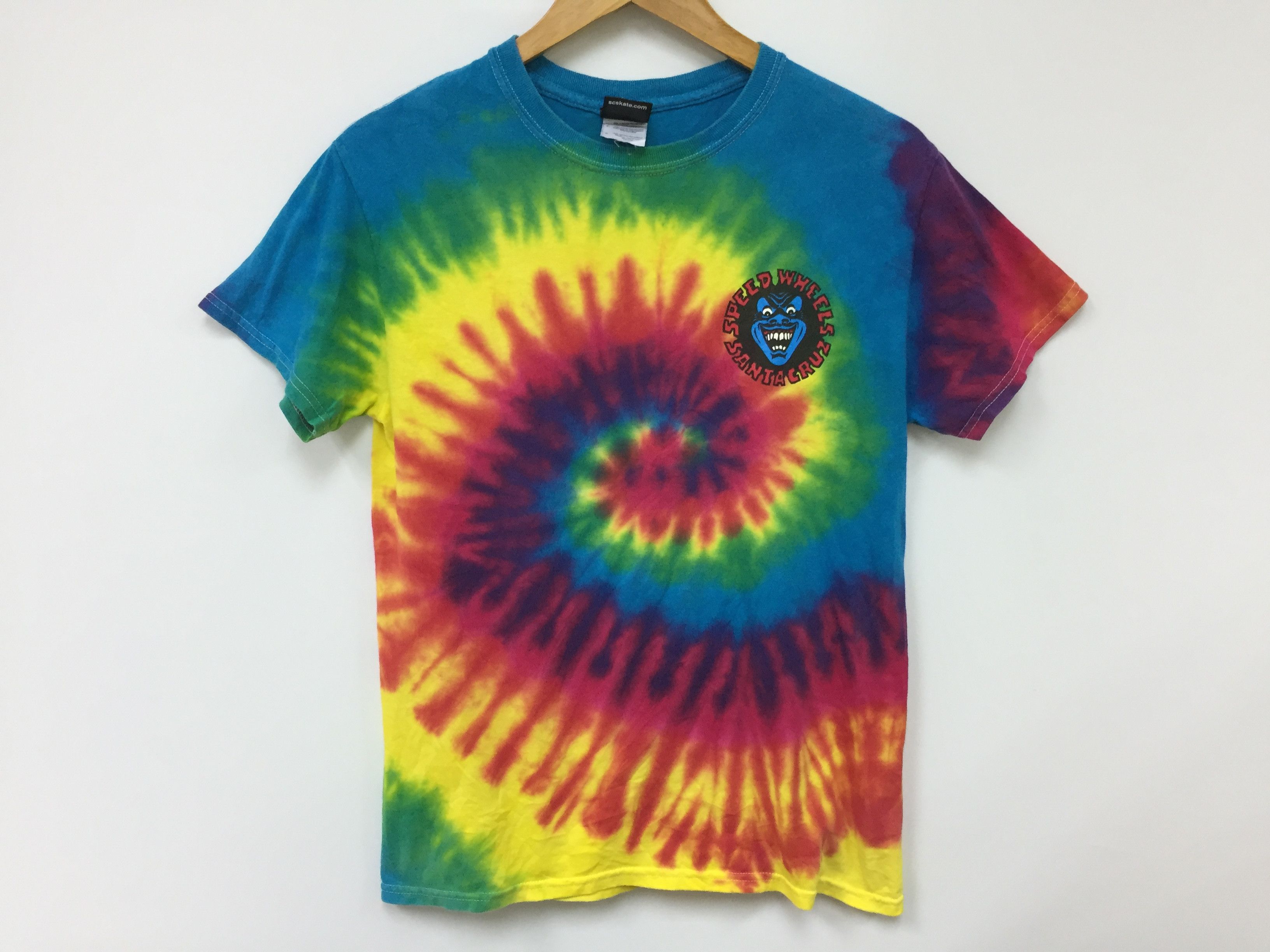 Santa Cruz Skateboards 1990s Santa Cruz Speed wheels Tie dye hand Screaming tee Size US S / EU 44-46 / 1 - 2 Thumbnail