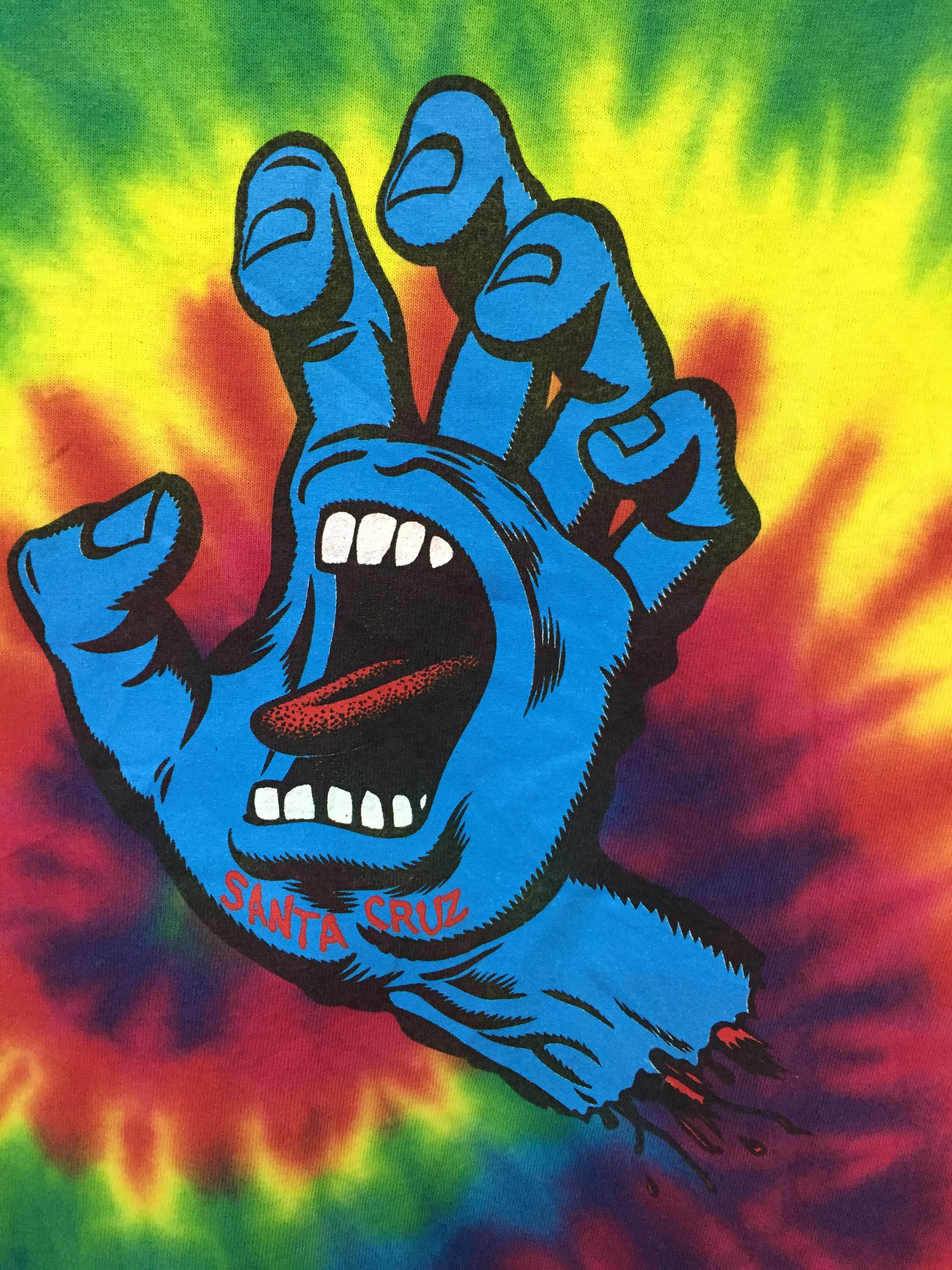 Santa Cruz Skateboards 1990s Santa Cruz Speed wheels Tie dye hand Screaming tee Size US S / EU 44-46 / 1 - 7 Thumbnail