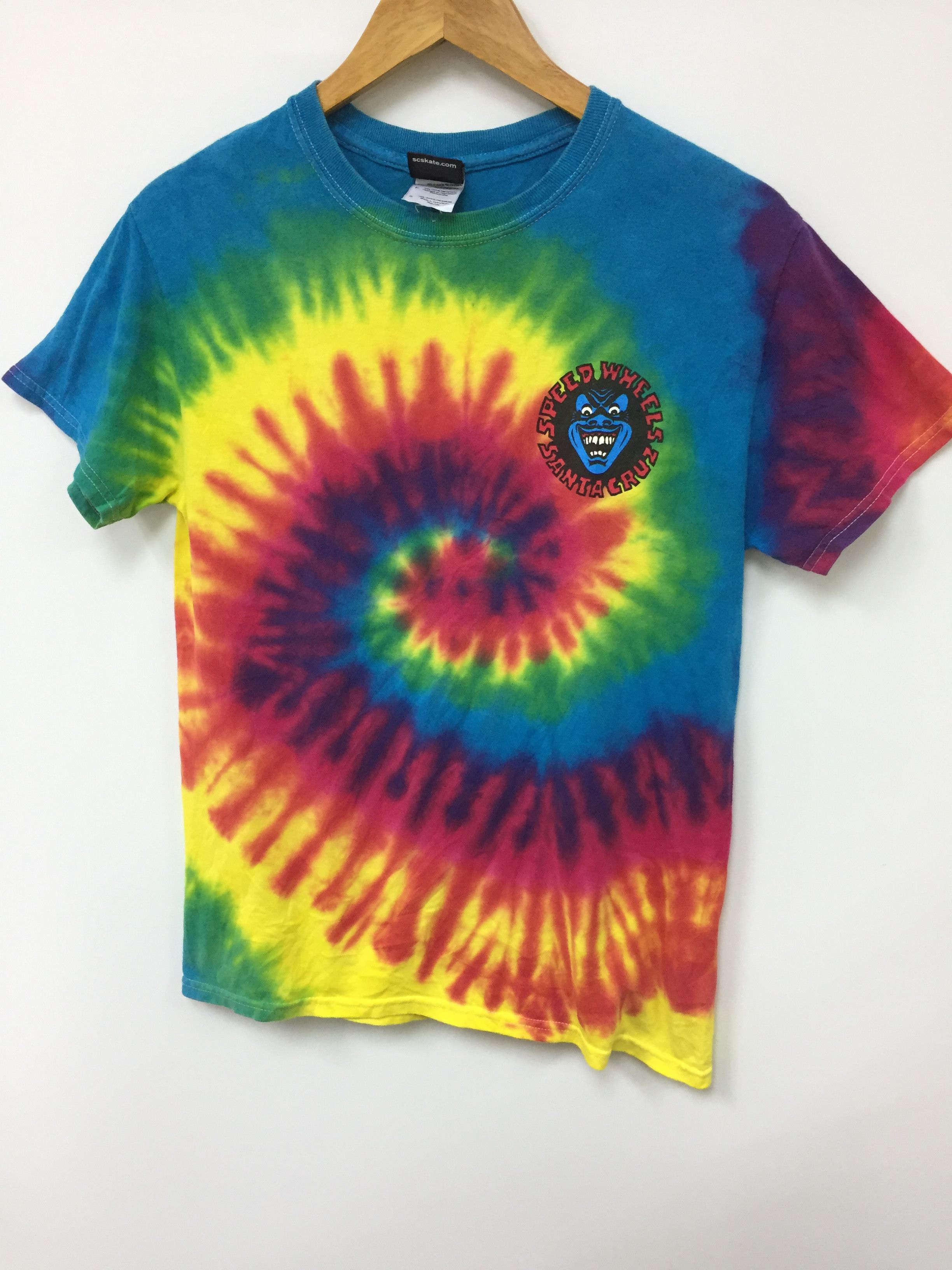 Santa Cruz Skateboards 1990s Santa Cruz Speed wheels Tie dye hand Screaming tee Size US S / EU 44-46 / 1 - 3 Thumbnail