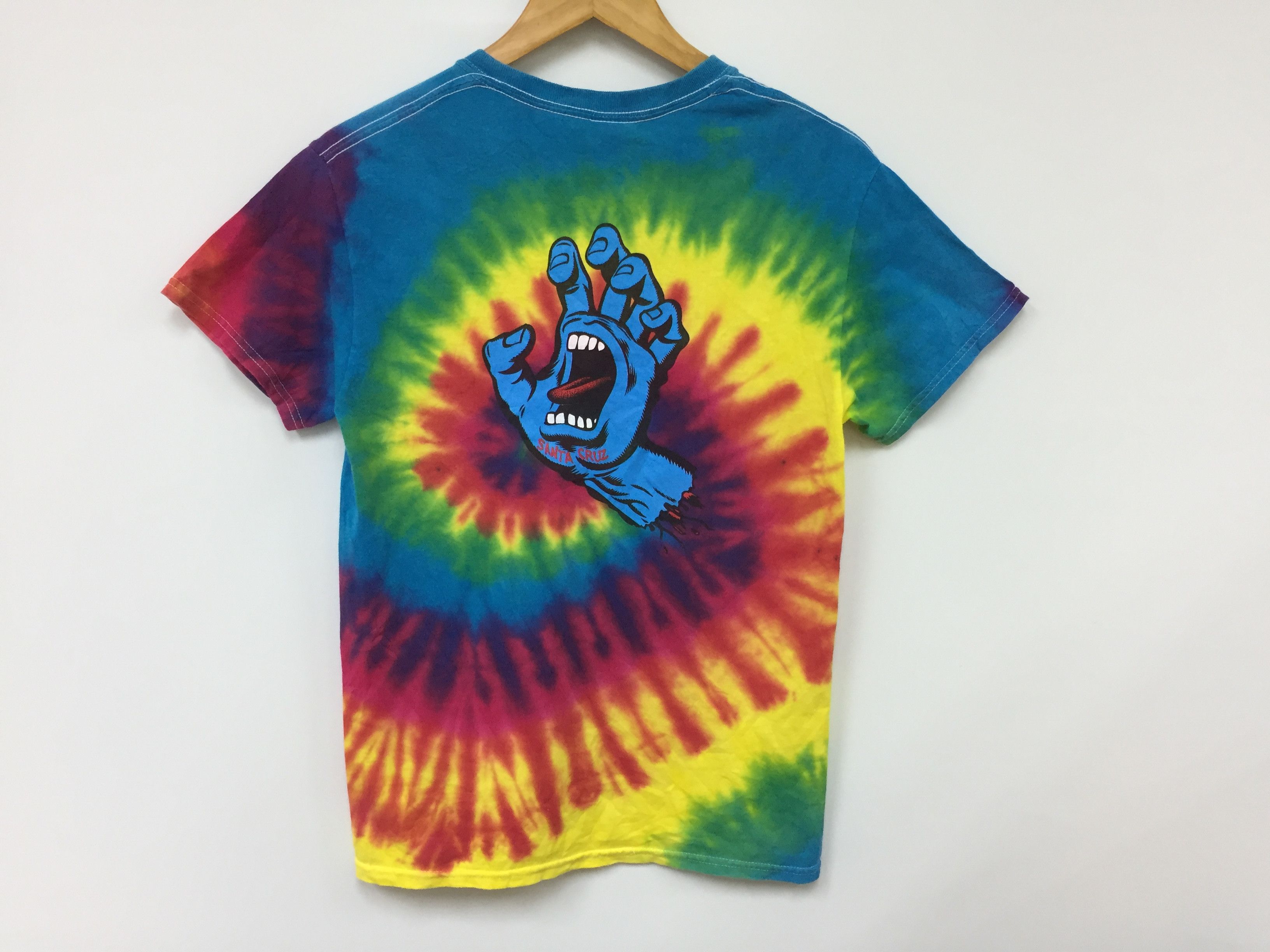 Santa Cruz Skateboards 1990s Santa Cruz Speed wheels Tie dye hand Screaming tee Size US S / EU 44-46 / 1 - 6 Thumbnail