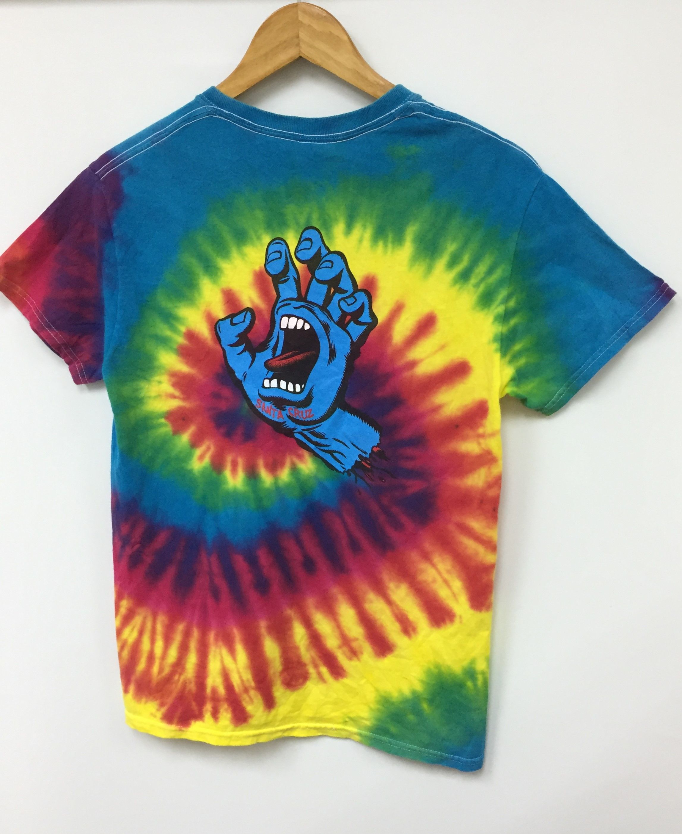 Santa Cruz Skateboards 1990s Santa Cruz Speed wheels Tie dye hand Screaming tee Size US S / EU 44-46 / 1 - 5 Thumbnail