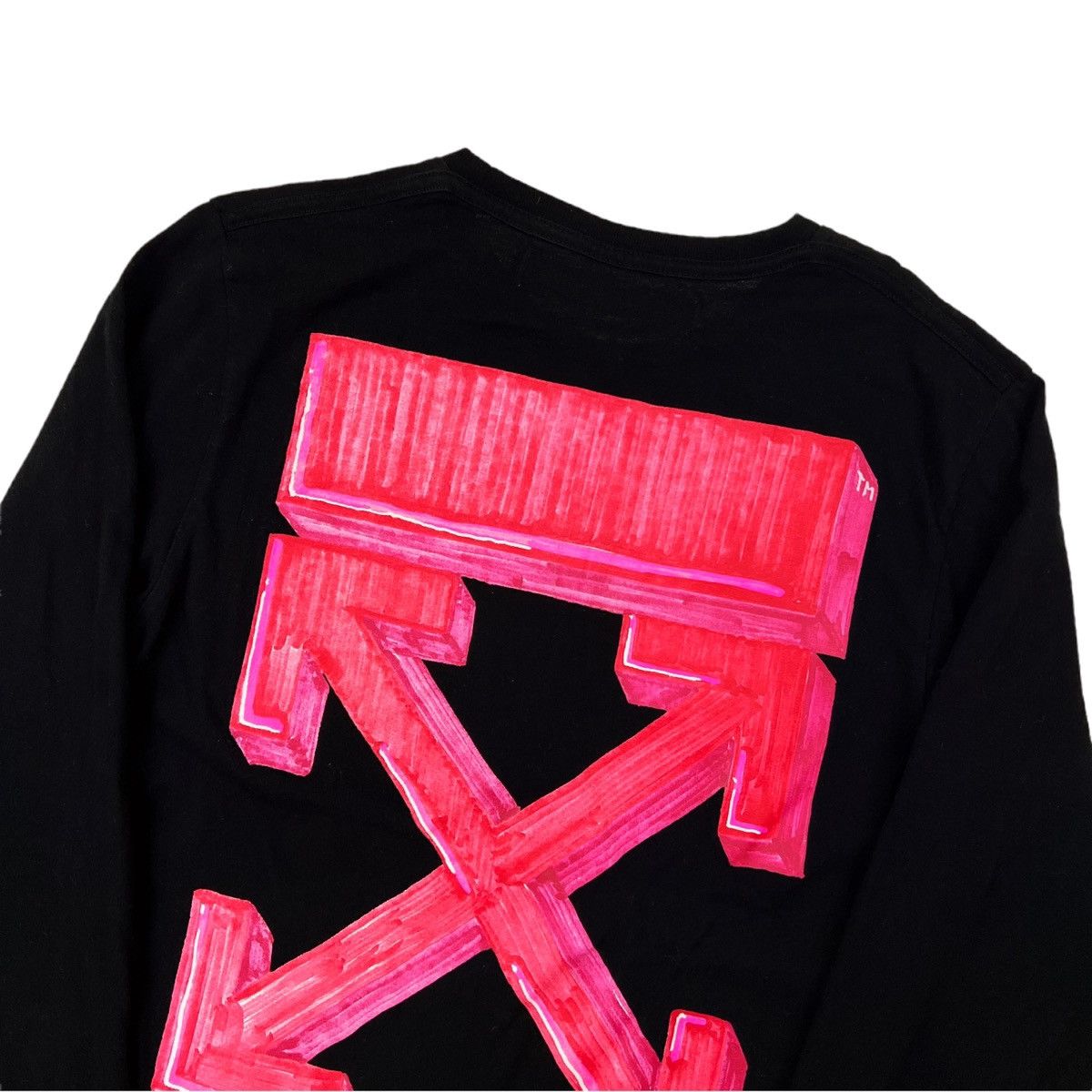 image of Off White Off-White Marker Arrows Long Sleeve T Shirt in Black, Men's (Size Small)