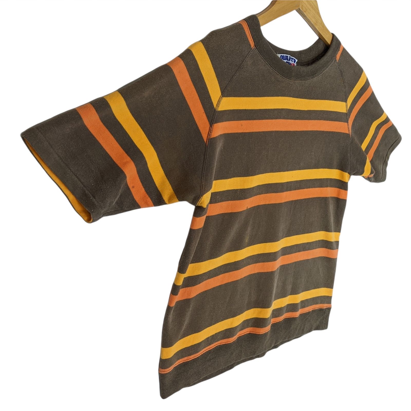 Japanese Brand 90's QUARTER BACK Van Jac Striped Winter Warm T-Shirt Size US M / EU 48-50 / 2 - 3 Thumbnail
