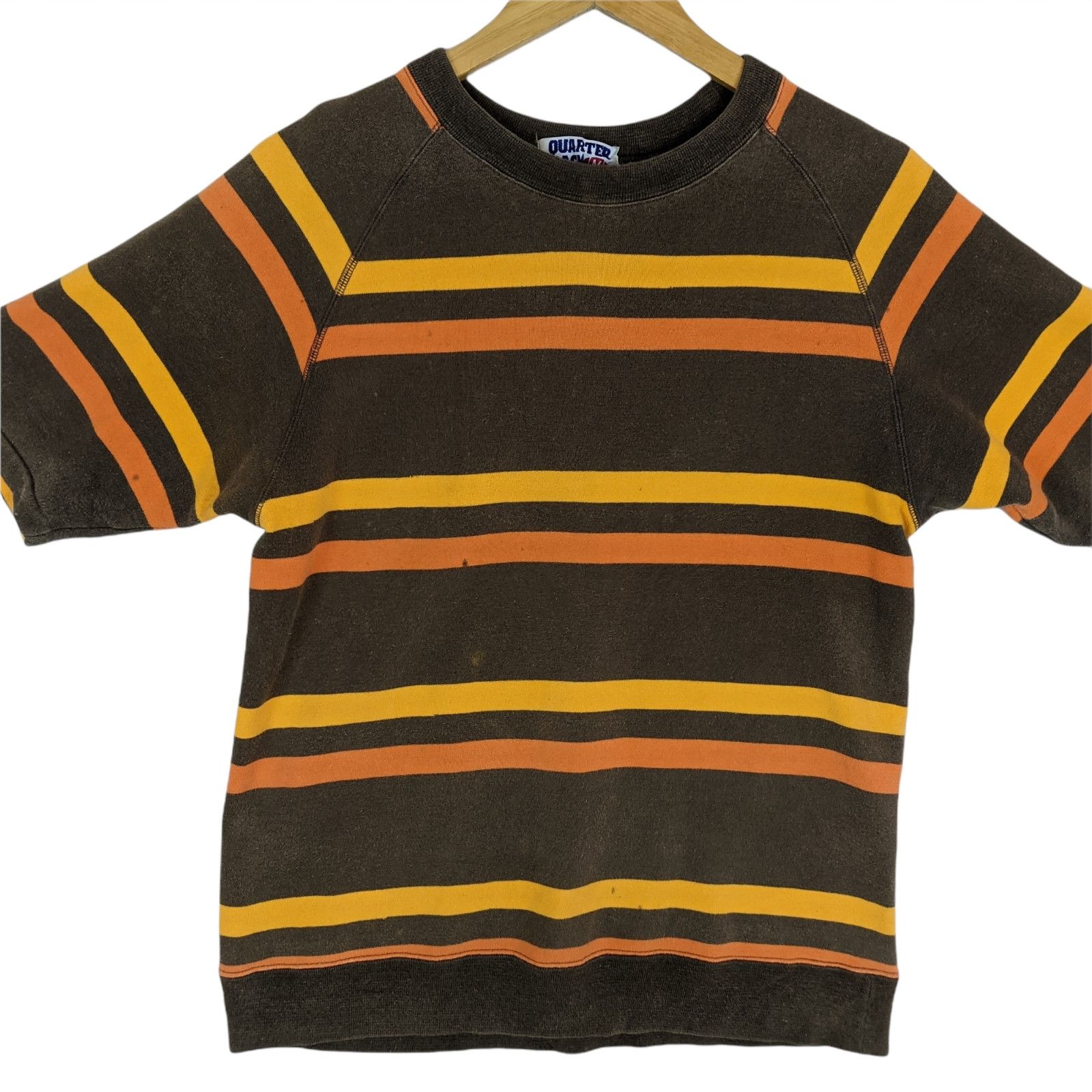 Japanese Brand 90's QUARTER BACK Van Jac Striped Winter Warm T-Shirt Size US M / EU 48-50 / 2 - 2 Thumbnail