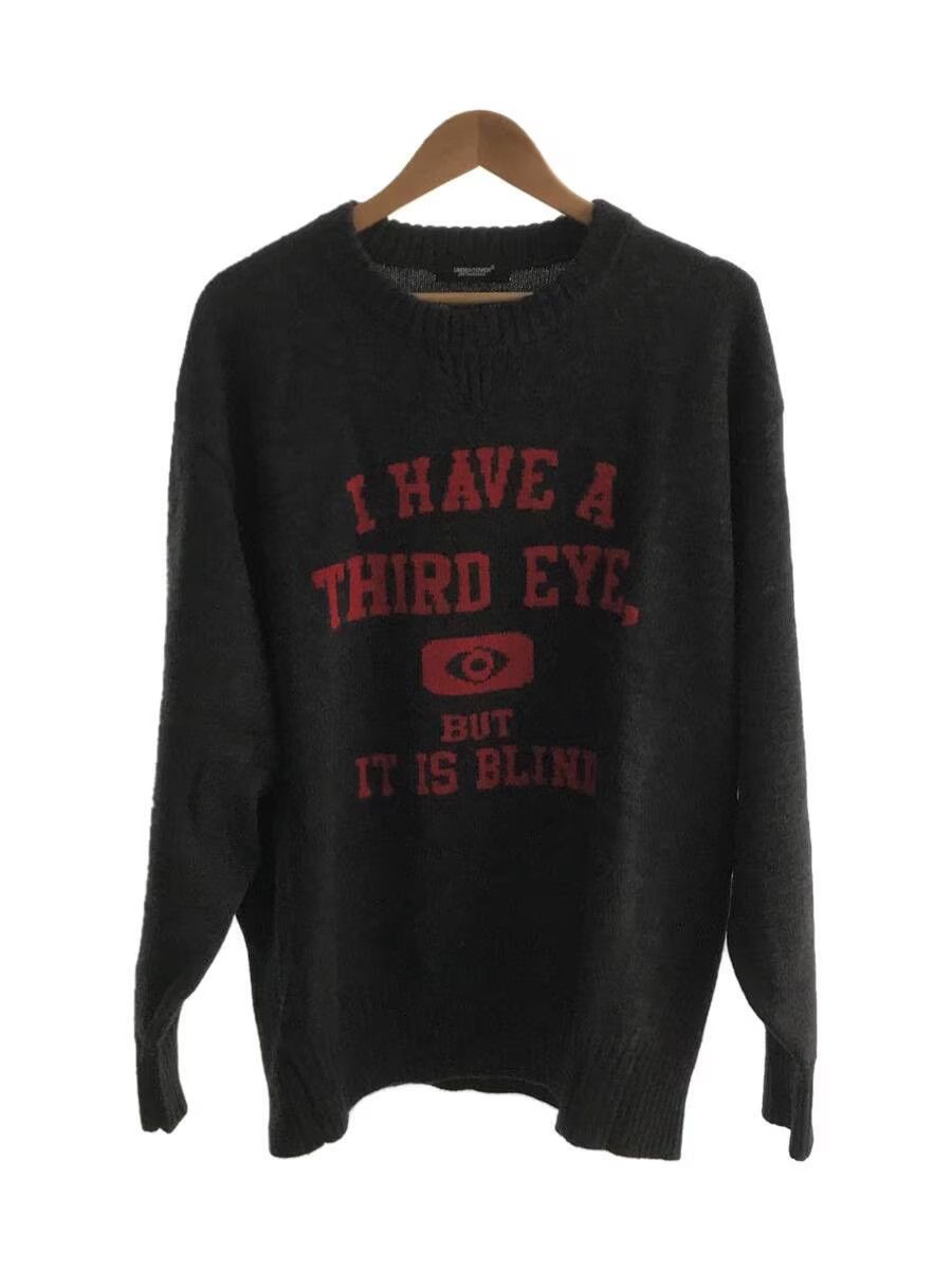 image of Undercover Aw22 "i Have A Third Eye" Wool Knit Sweater in Grey, Men's (Size XL)