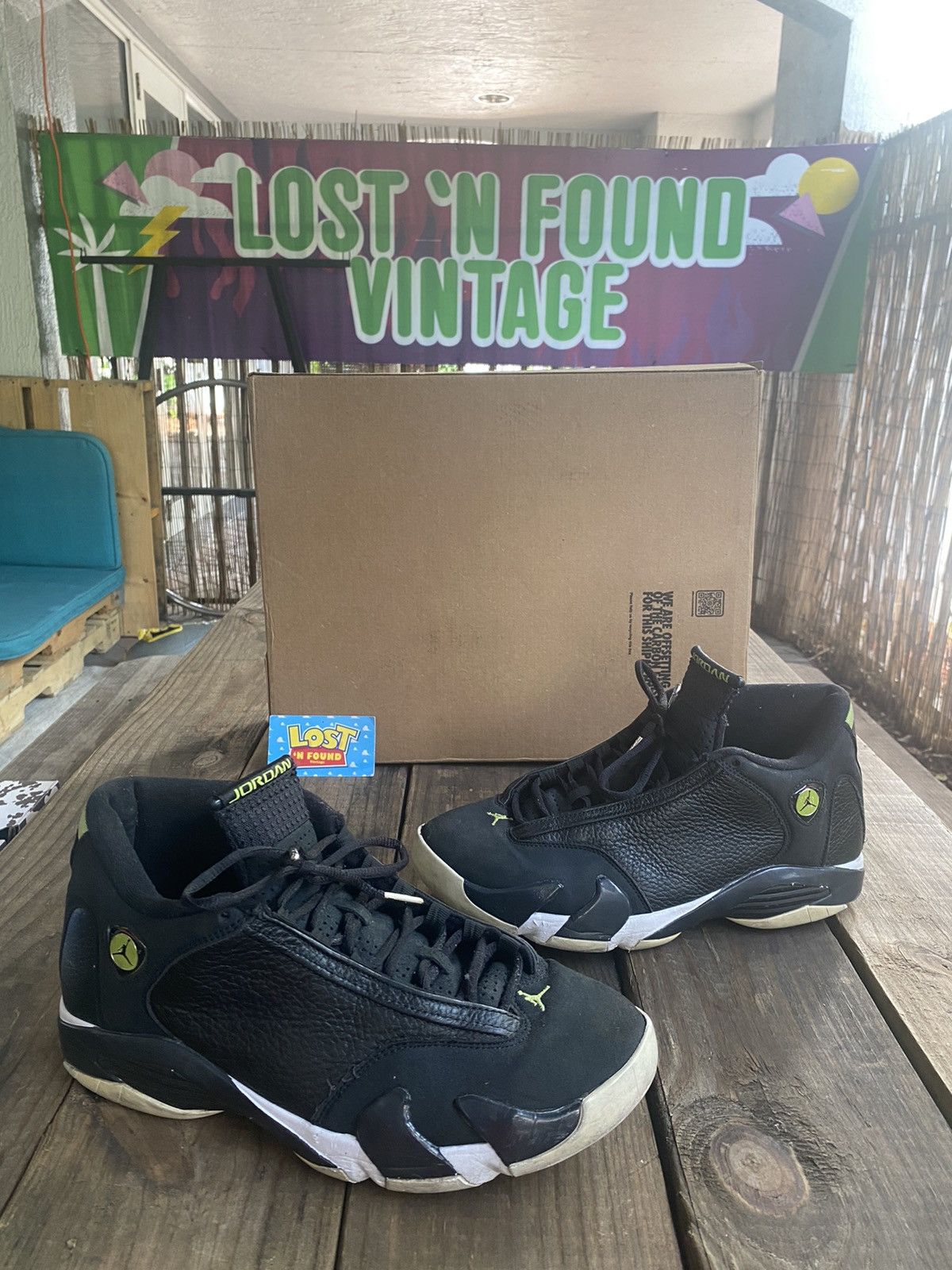 Pre-owned Jordan Brand 2016 Retro Air Jordan 14 Indiglo Shoes In Black