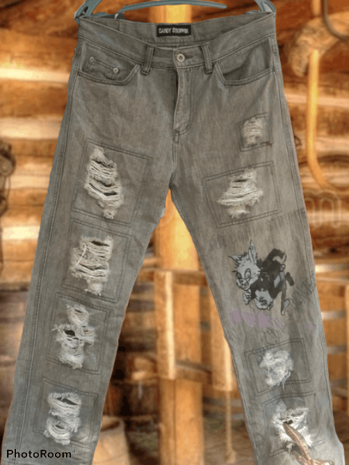 Japanese Brand × Vintage 🔥 RARE🔥 CANDY STRIPPER DISTRESSED DENIM Size US 32 / EU 48 - 1 Thumbnail