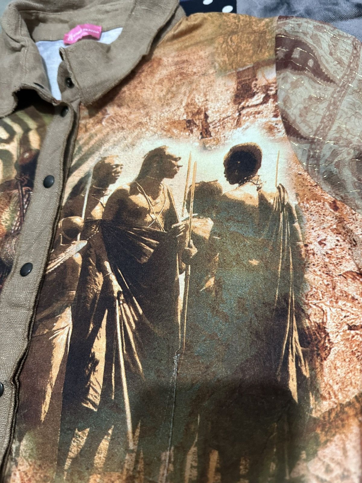 Designer × Vintage Ottimo Braccio Italy Fullprint Art Indian And lion Size L / US 10 / IT 46 - 8 Thumbnail