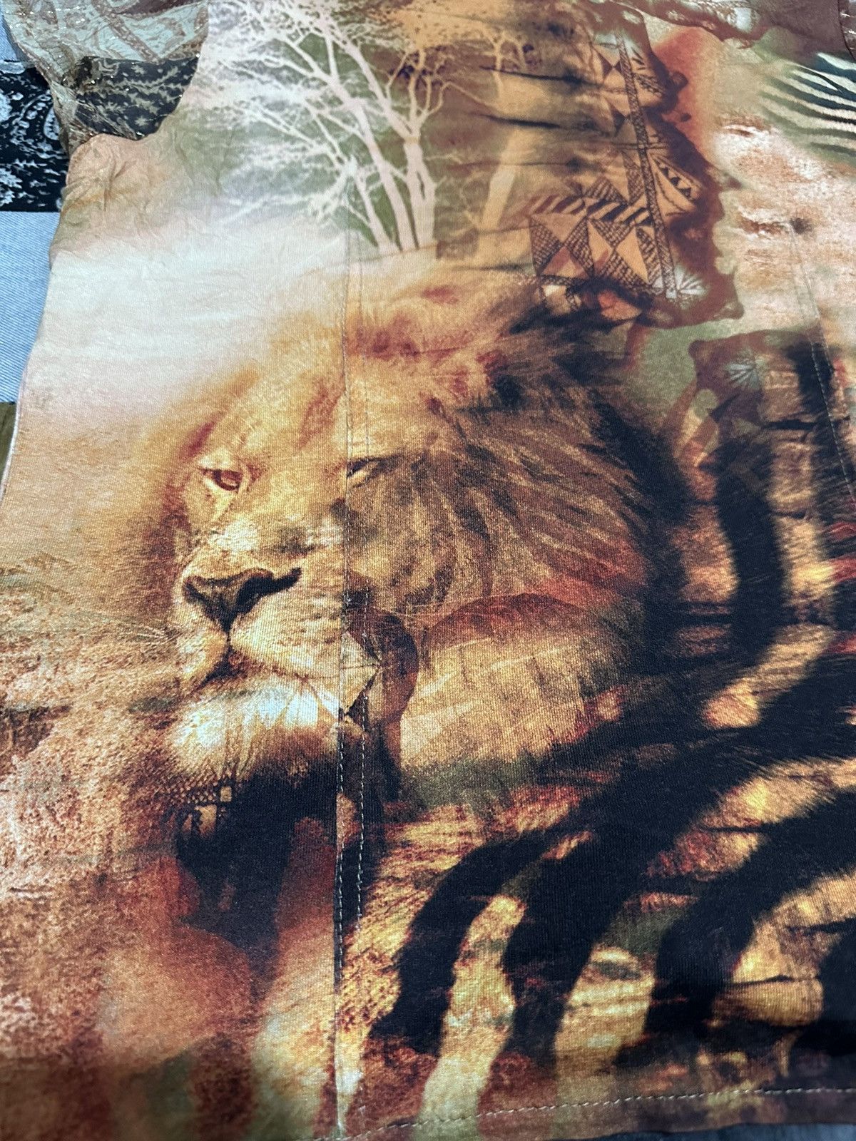 Designer × Vintage Ottimo Braccio Italy Fullprint Art Indian And lion Size L / US 10 / IT 46 - 1 Thumbnail
