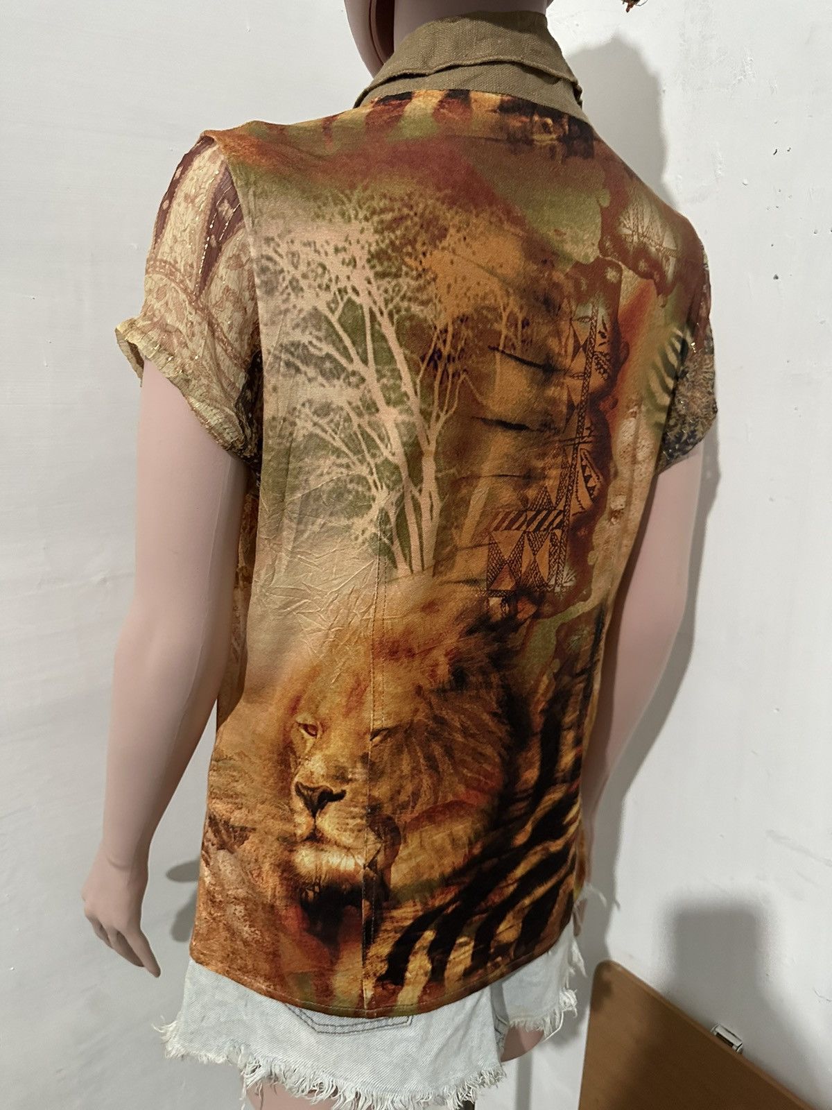 Designer × Vintage Ottimo Braccio Italy Fullprint Art Indian And lion Size L / US 10 / IT 46 - 6 Thumbnail