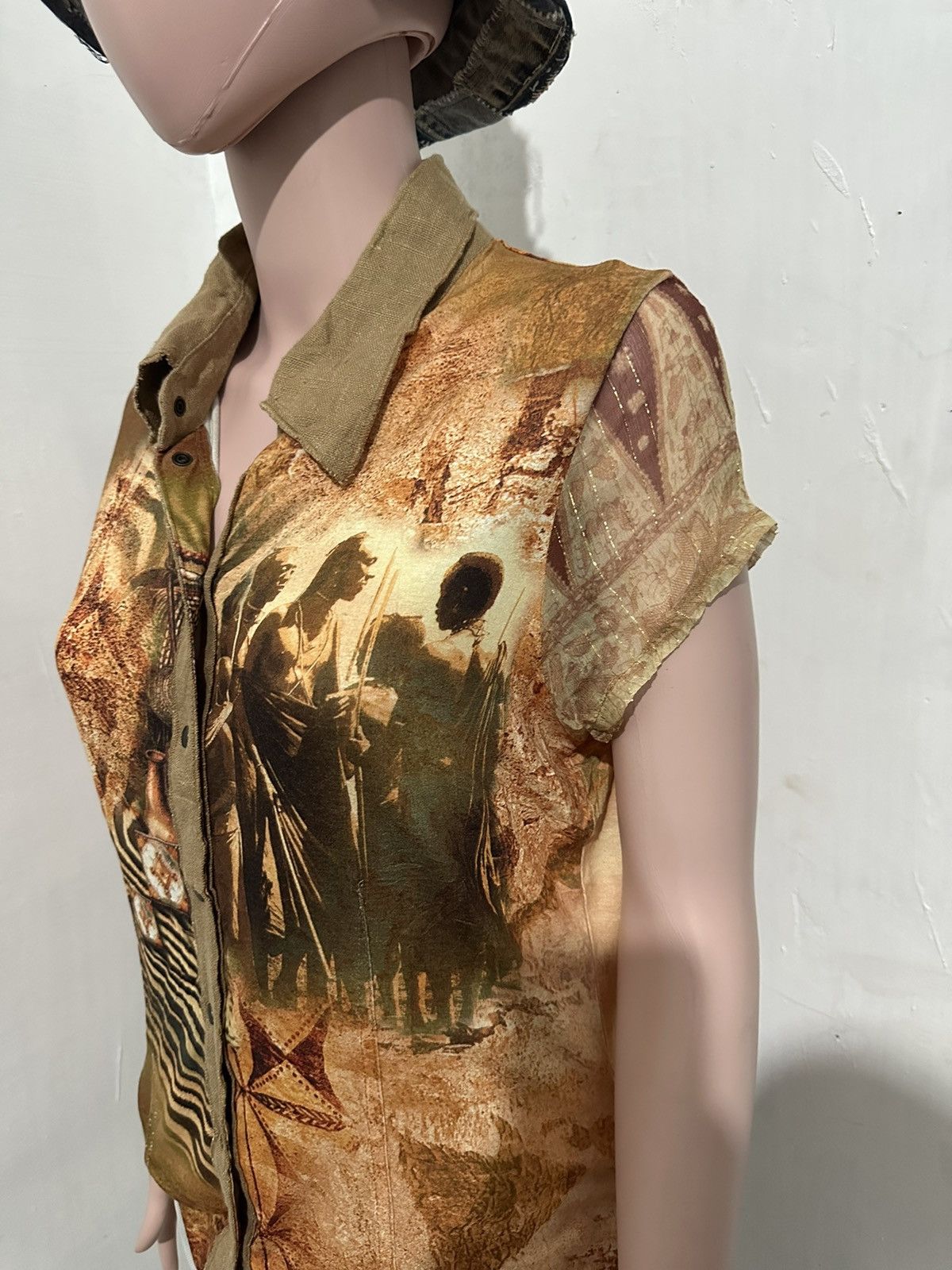 Designer × Vintage Ottimo Braccio Italy Fullprint Art Indian And lion Size L / US 10 / IT 46 - 4 Thumbnail