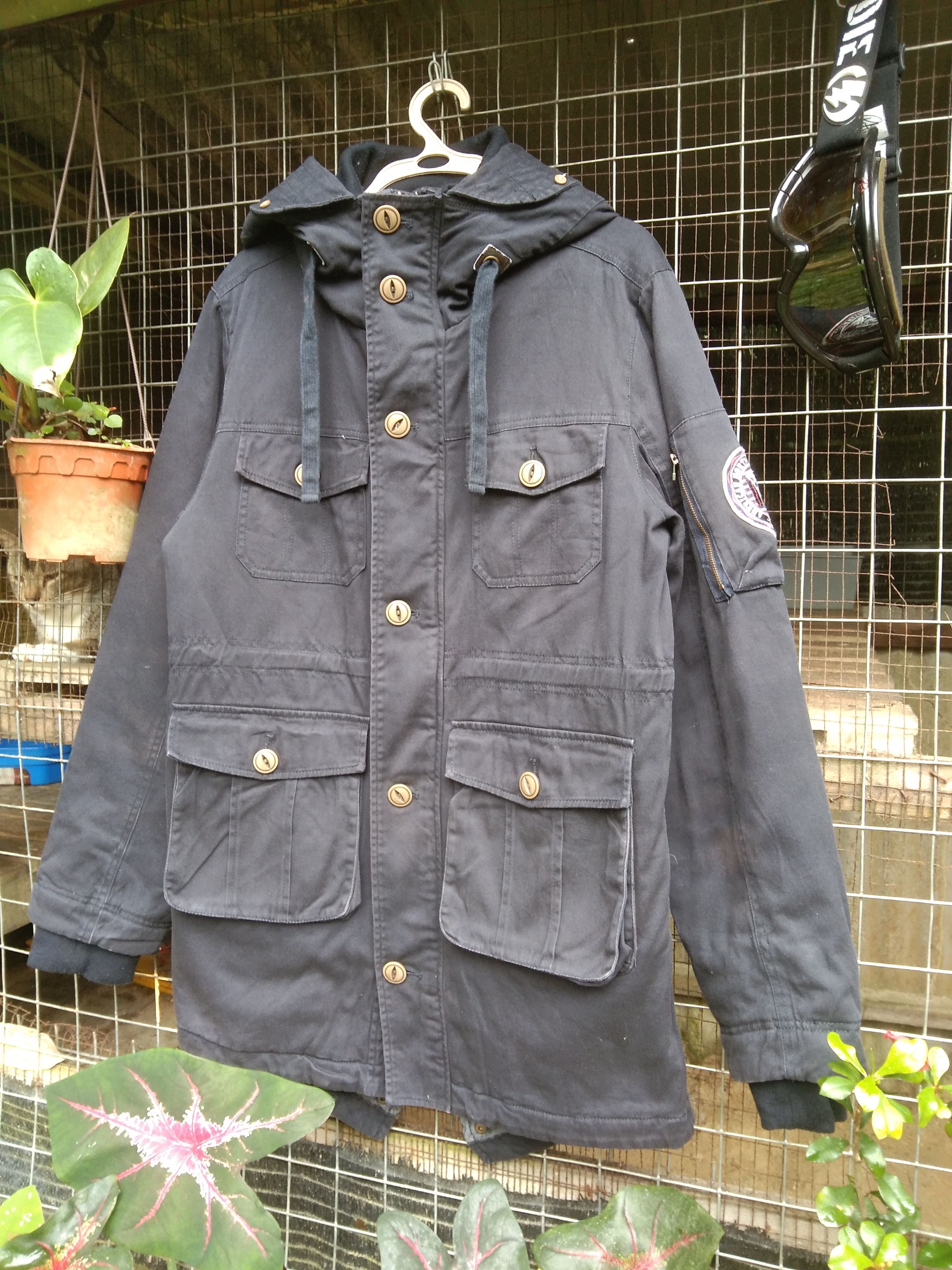 image of Hunter x Vintage American Northwest Wilderness Jacket in Faded Black, Men's (Size Large)