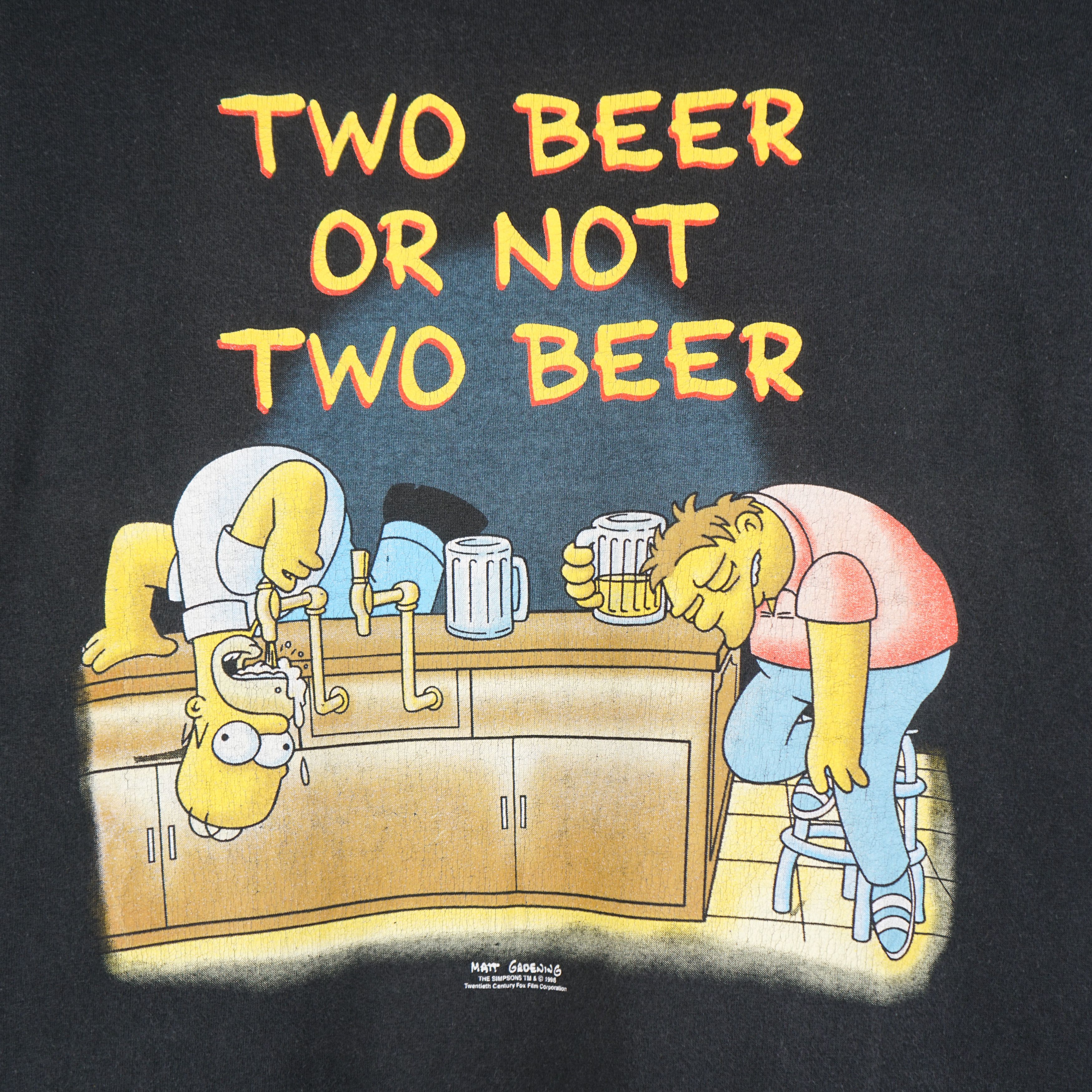 Cartoon Network × The Simpsons × Vintage 1998 Simpsons To Beer or Not To Beer t-shirt Size US L / EU 52-54 / 3 - 2 Thumbnail