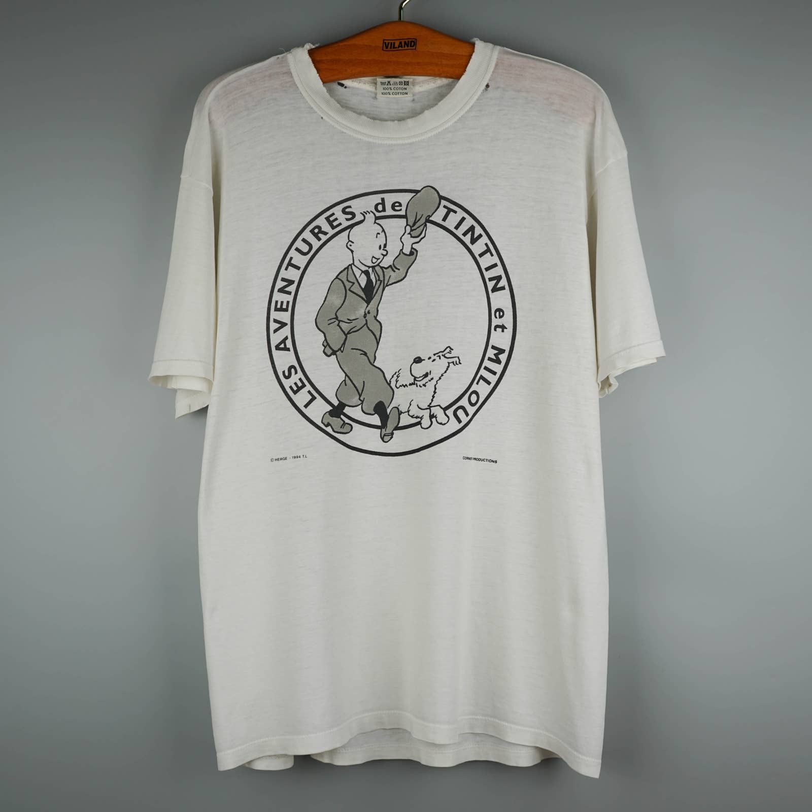 Cartoon Network × Vintage Vintage 1994 Adventures of TINTIN T-Shirt Size US L / EU 52-54 / 3 - 1 Thumbnail