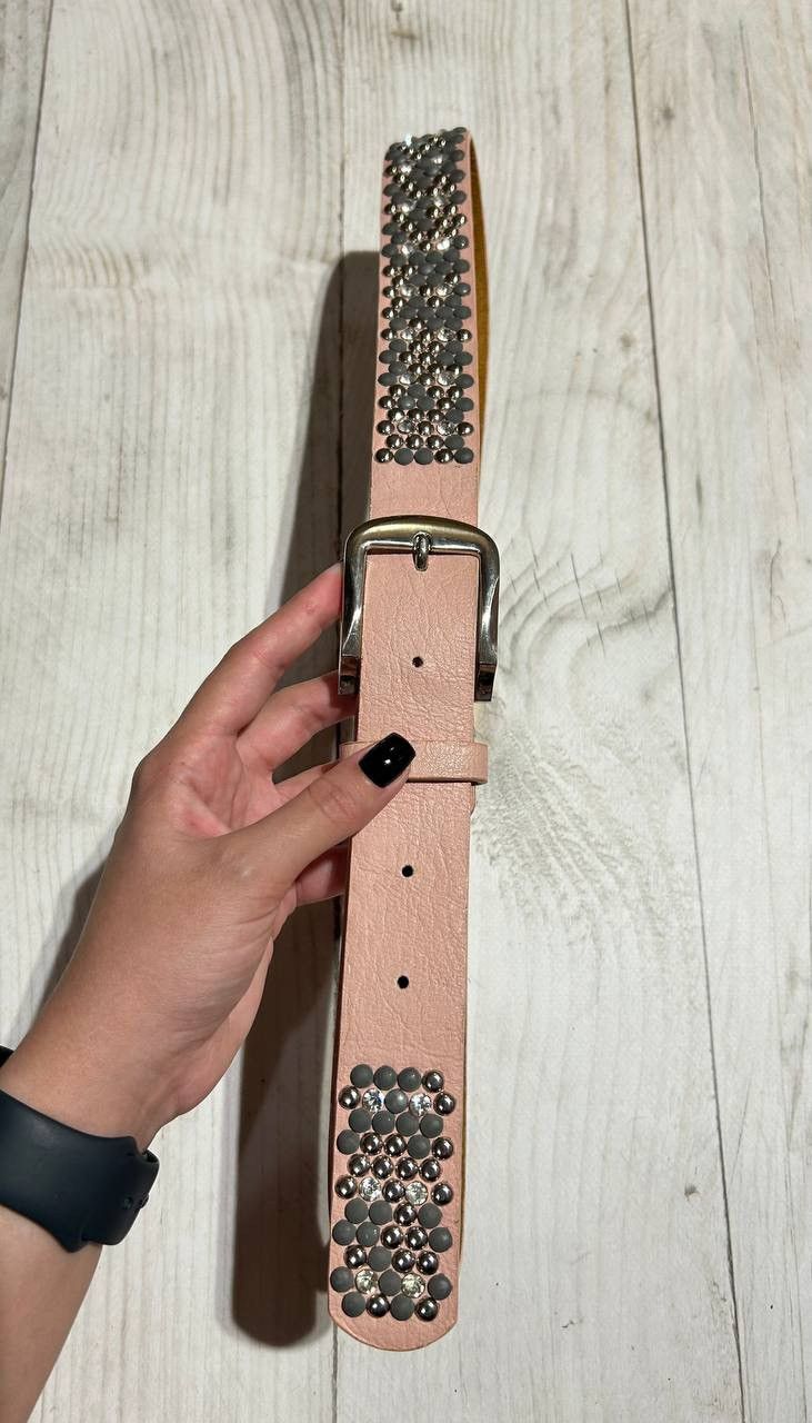 Japanese Brand Vintage Punk Belt Leather Y2K Avant-Garde Rhinestones Metal Size ONE SIZE - 6 Thumbnail