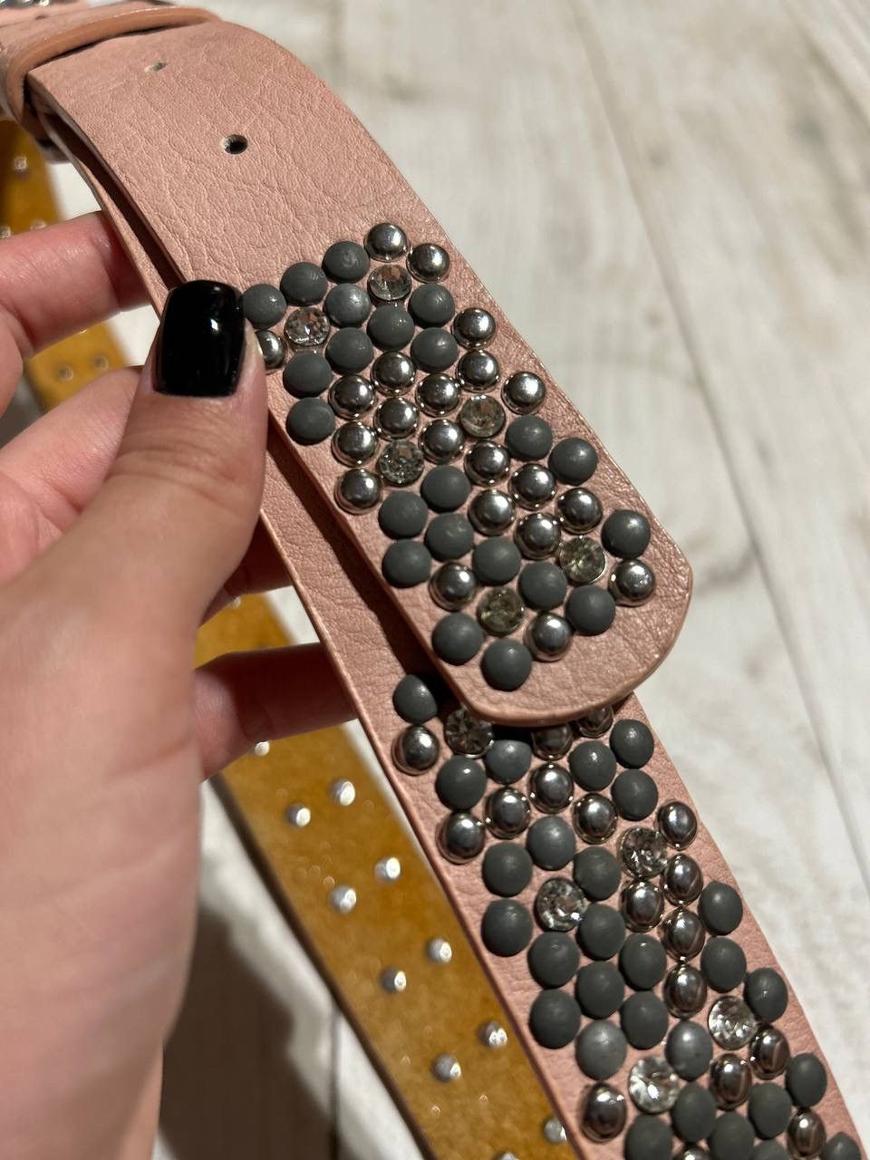 Japanese Brand Vintage Punk Belt Leather Y2K Avant-Garde Rhinestones Metal Size ONE SIZE - 9 Thumbnail