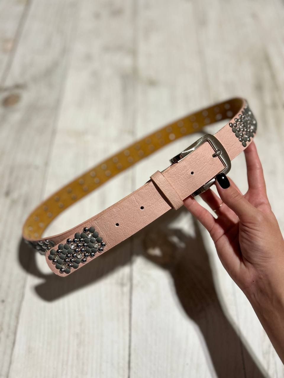 Japanese Brand Vintage Punk Belt Leather Y2K Avant-Garde Rhinestones Metal Size ONE SIZE - 4 Thumbnail
