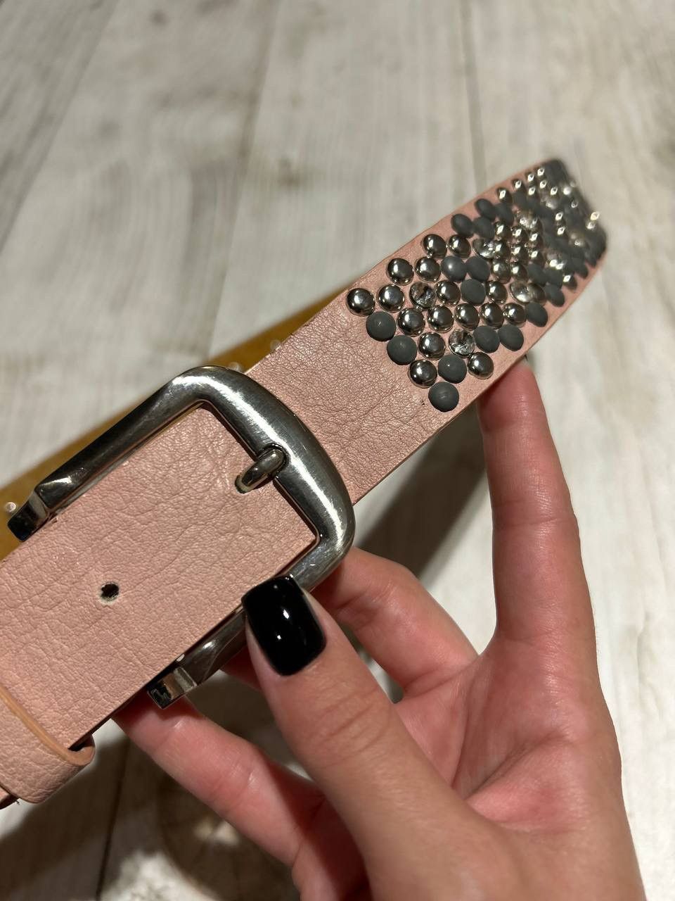 Japanese Brand Vintage Punk Belt Leather Y2K Avant-Garde Rhinestones Metal Size ONE SIZE - 5 Thumbnail