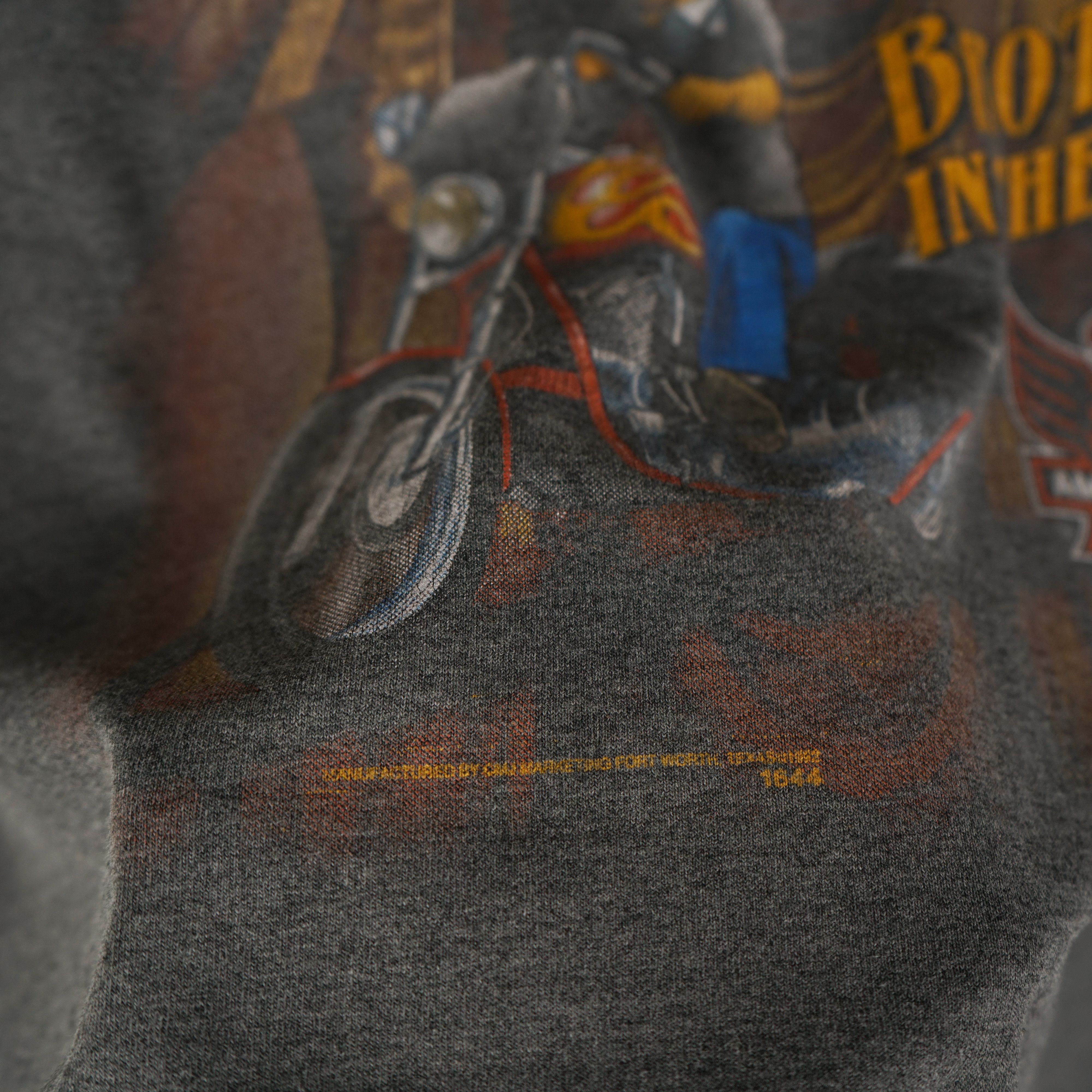 Harley Davidson × Vintage 1990s American Biker Brothers in The Wind t-shirt Size US L / EU 52-54 / 3 - 6 Thumbnail