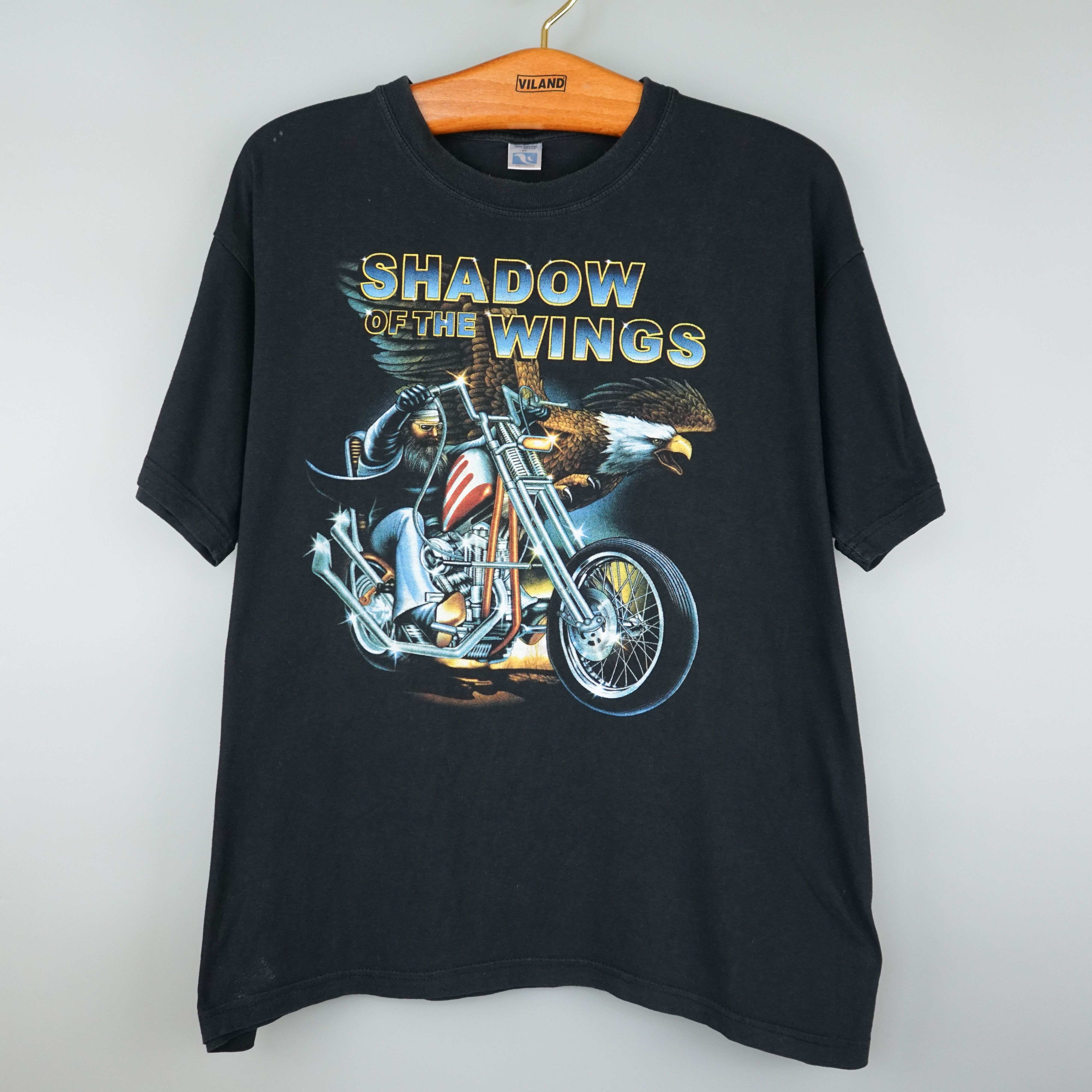 Harley Davidson × Vintage × West Coast Choppers Vintage Shadow Of The Wings t shirt 90s Size US L / EU 52-54 / 3 - 1 Thumbnail