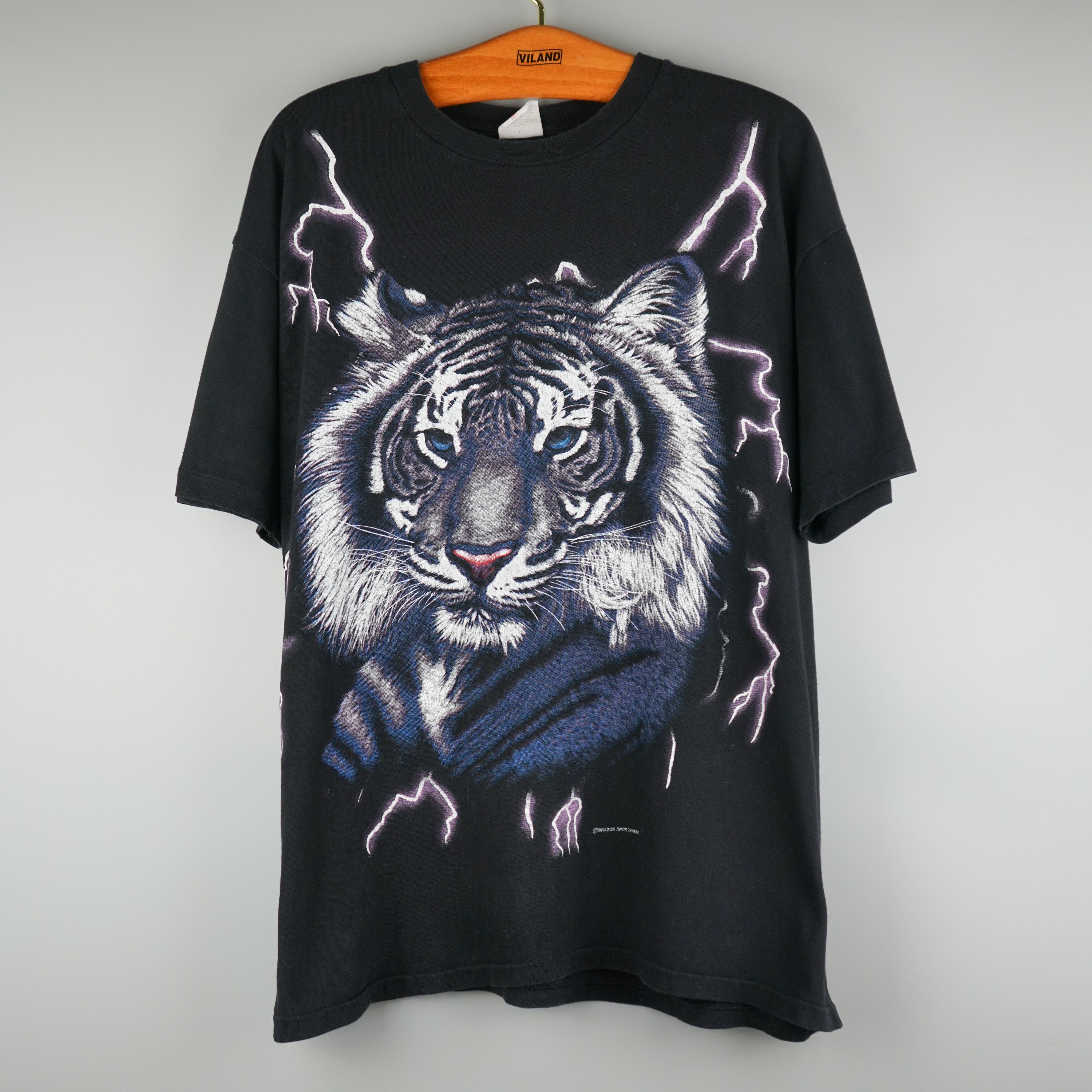 Harley Davidson × Vintage 1990s American Thunder Tiger t-shirt Size US XXL / EU 58 / 5 - 1 Thumbnail